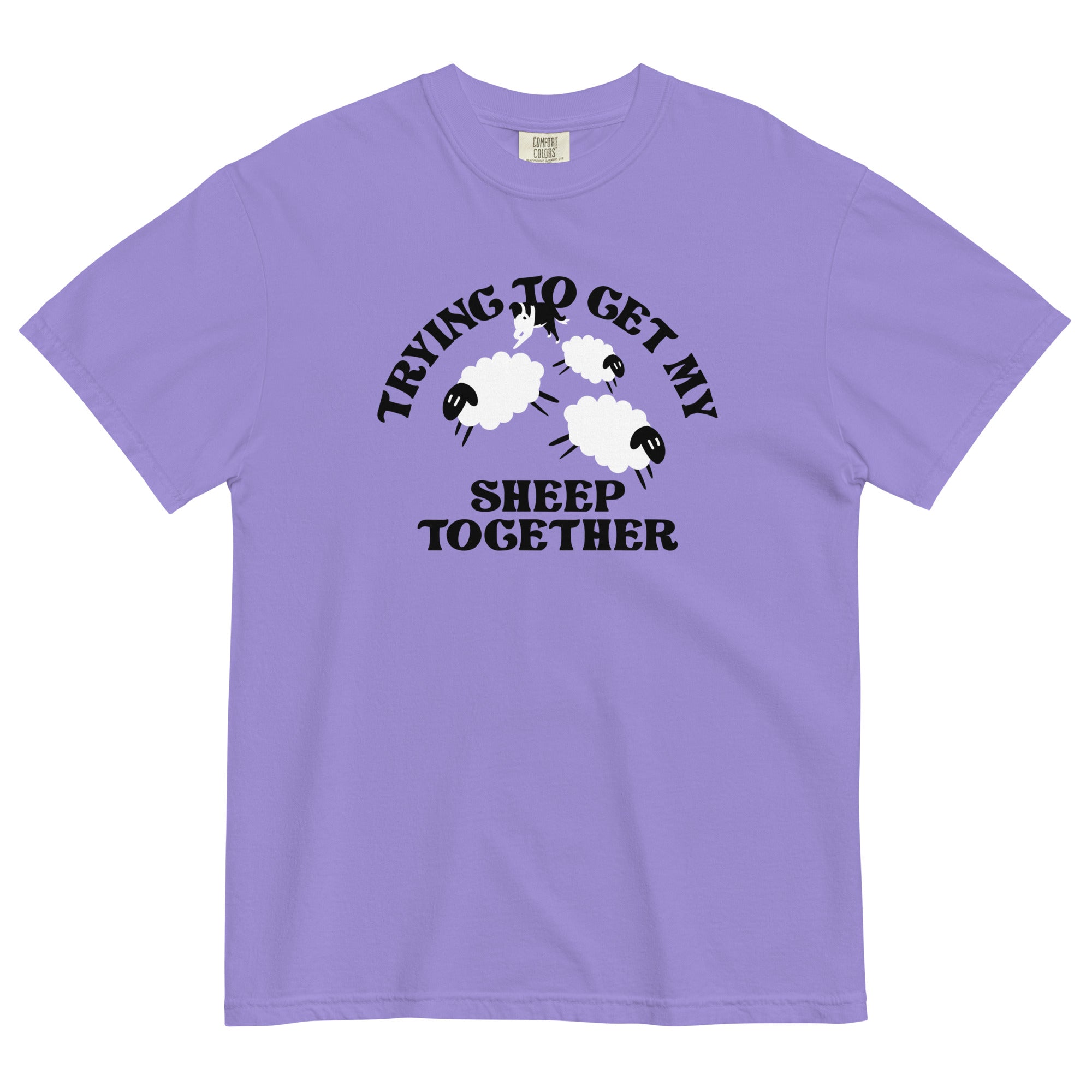Trying To Get My Sheep Together Men's Relaxed Fit Tee Hoodie, Sweatshirt | PureTeeCo.com (Image 4)