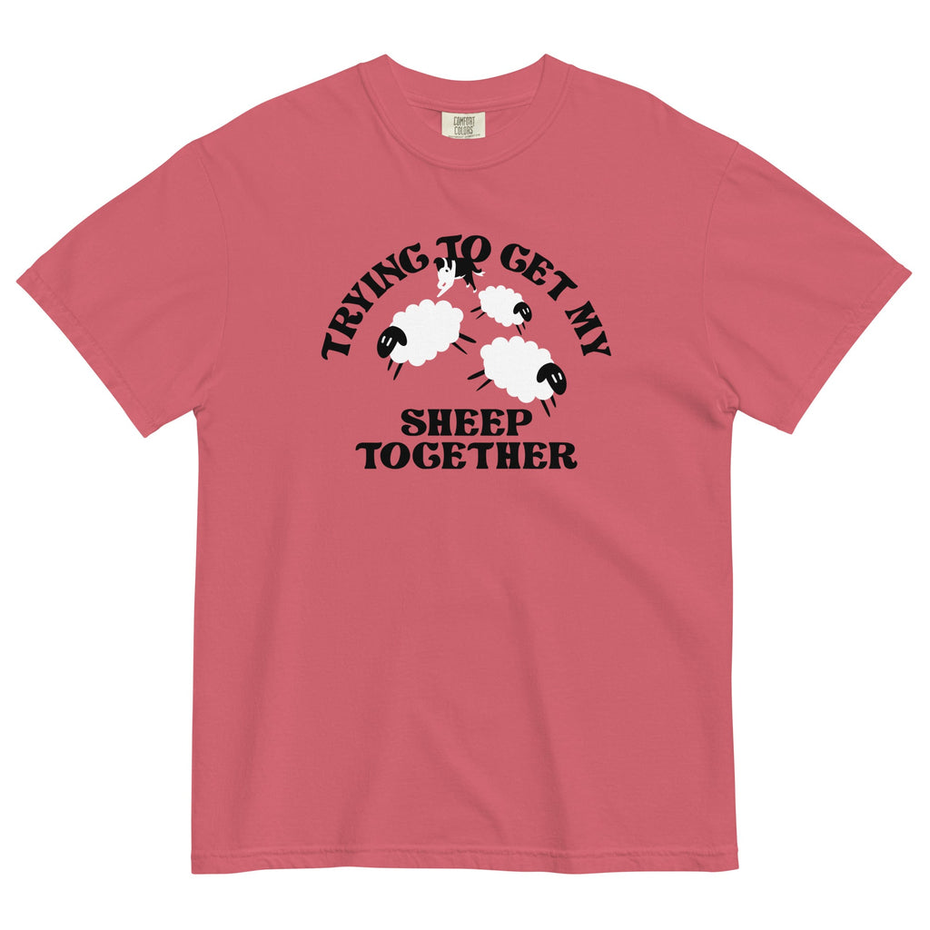 Trying To Get My Sheep Together Men's Relaxed Fit Tee Hoodie, Sweatshirt | PureTeeCo.com (Image 3)