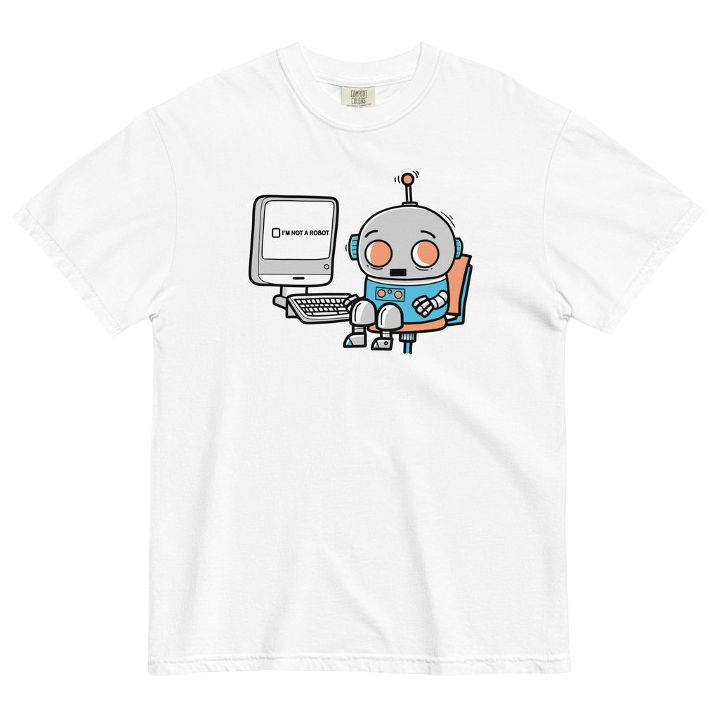 Robot Captcha Men's Relaxed Fit Tee Hoodie, Sweatshirt | PureTeeCo.com (Image 5)