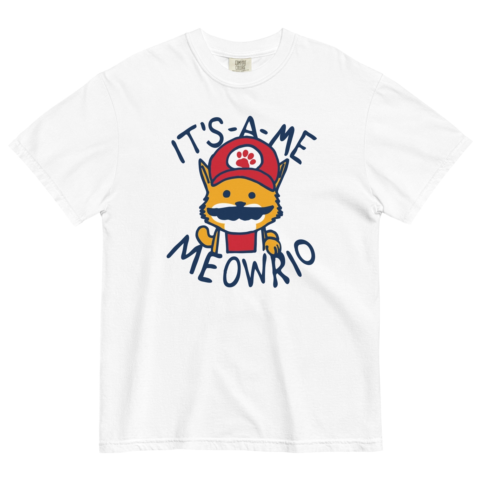 It's-a-me Meowrio Men's Relaxed Fit Tee Hoodie, Sweatshirt | PureTeeCo.com (Image 2)