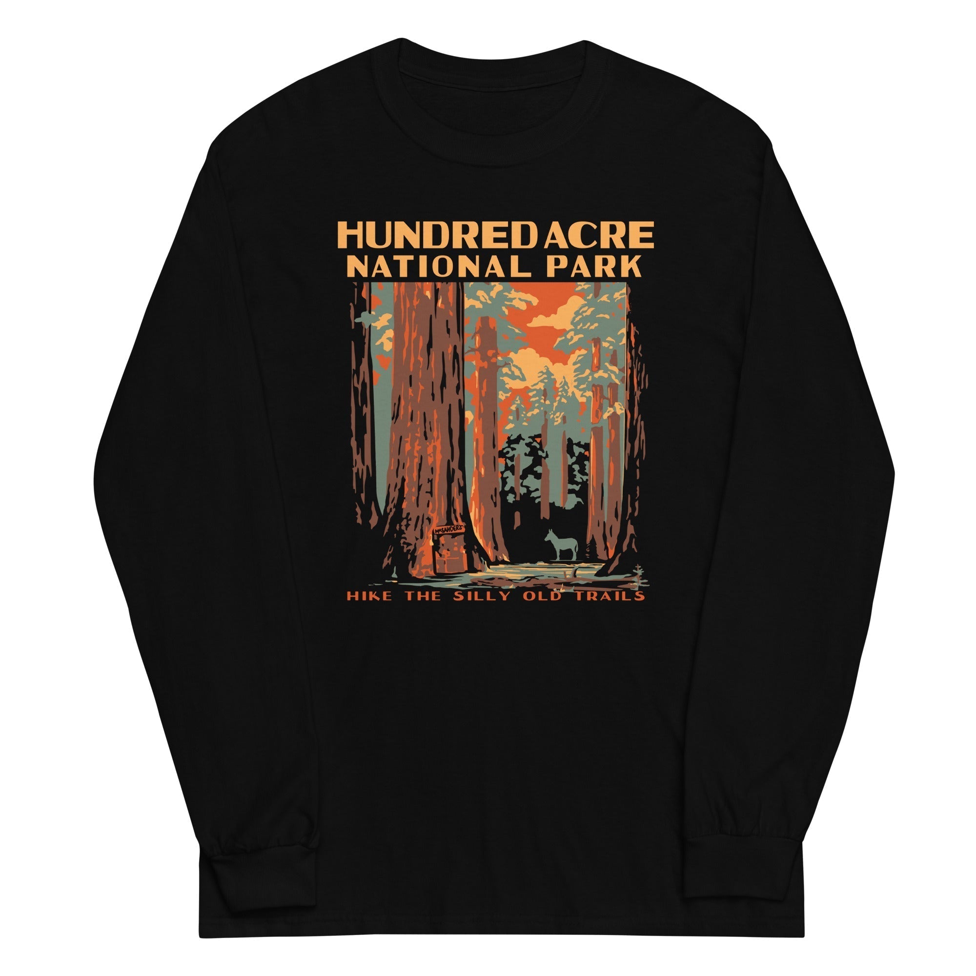 Hundred Acre National Park Unisex Long Sleeve Tee Hoodie, Sweatshirt | PureTeeCo.com (Image 2)