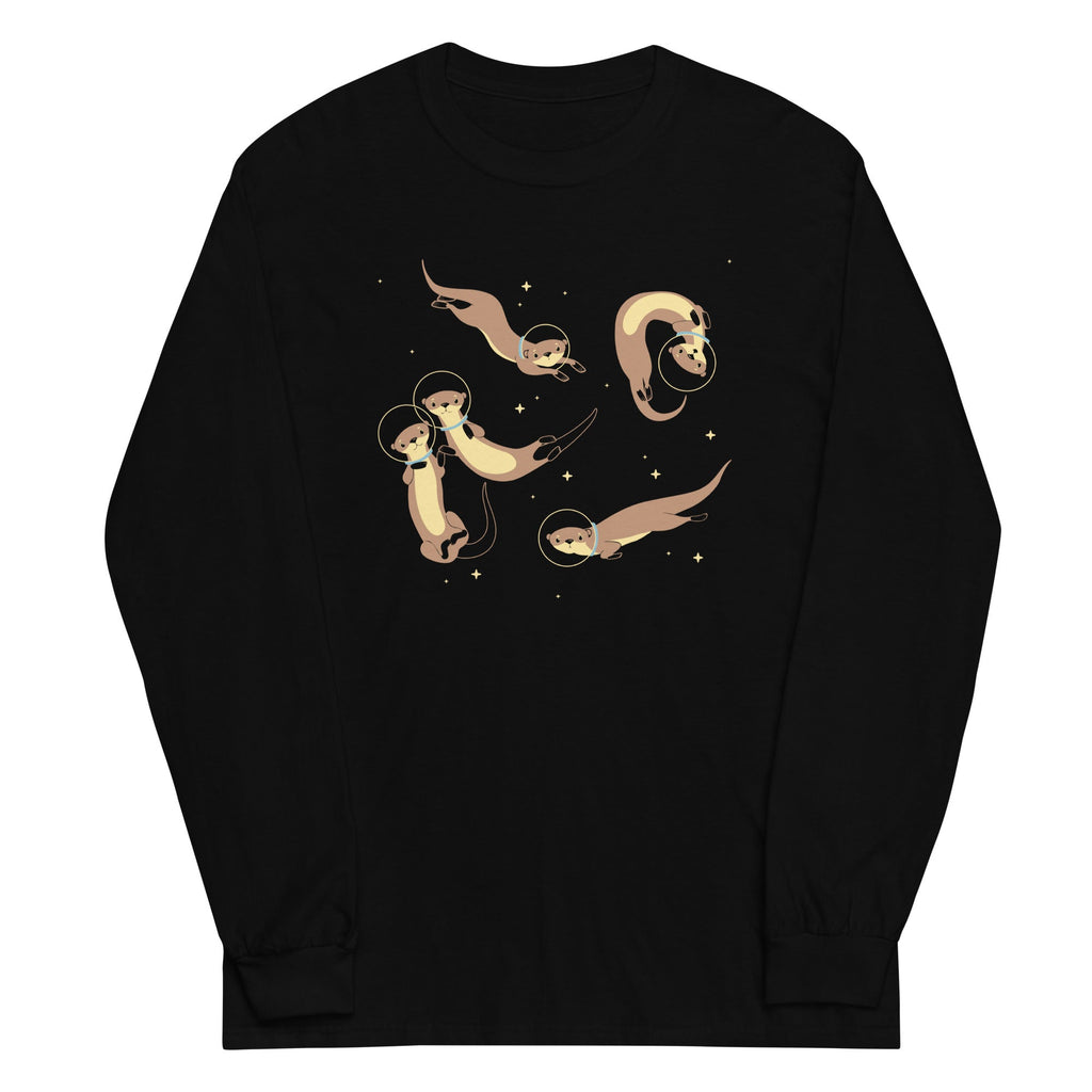 Otter Space Unisex Long Sleeve Tee Hoodie, Sweatshirt | PureTeeCo.com (Image 1)