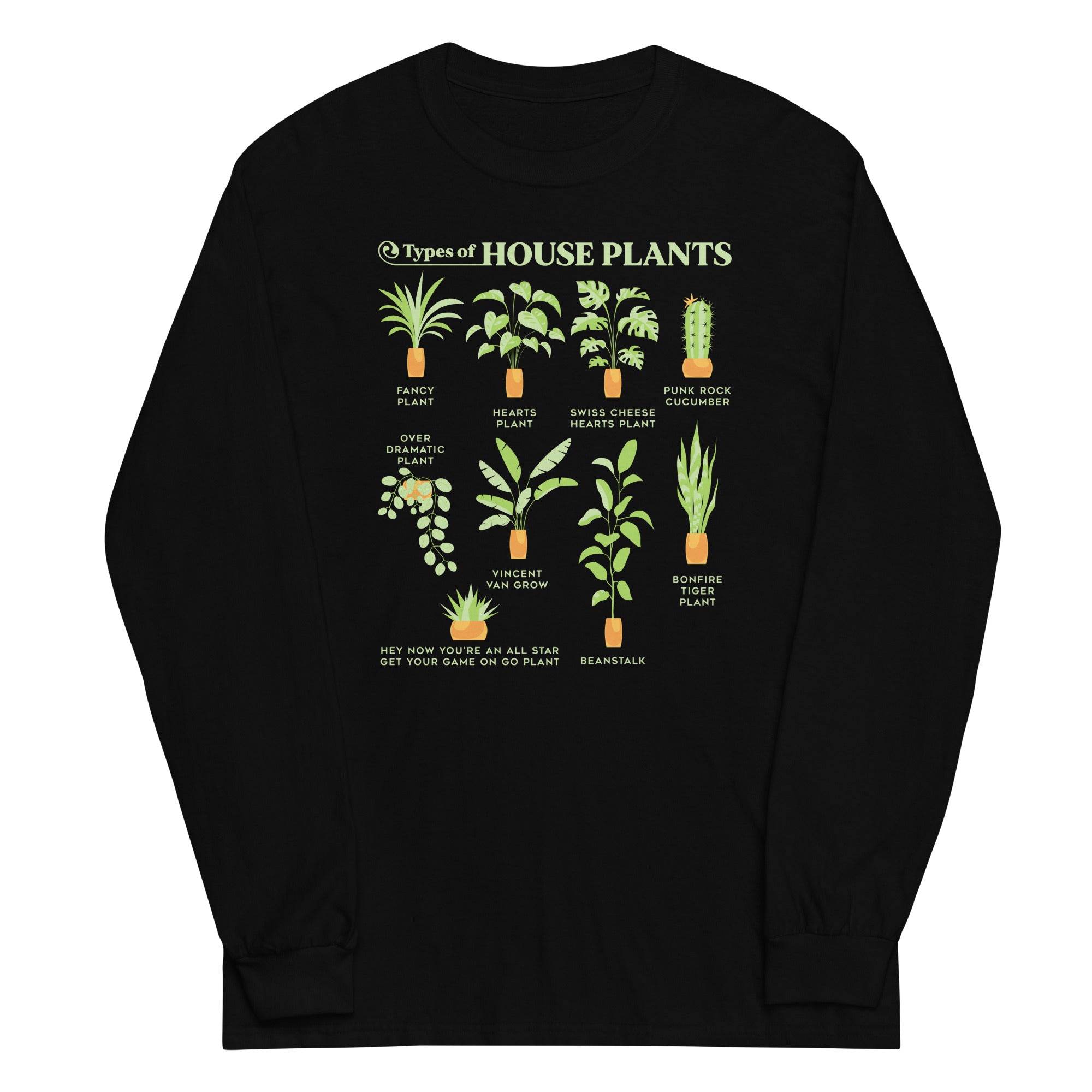 Types Of House Plants Unisex Long Sleeve Tee Hoodie, Sweatshirt | PureTeeCo.com (Image 2)
