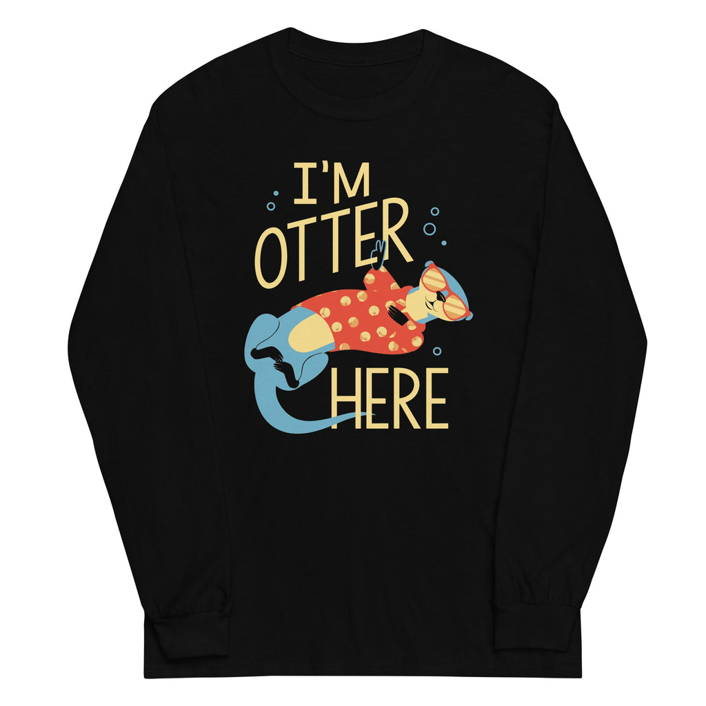 I'm Otter Here Unisex Long Sleeve Tee Hoodie, Sweatshirt | PureTeeCo.com (Image 2)