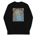 Stained Glass Police Box Unisex Long Sleeve Tee Hoodie, Sweatshirt | PureTeeCo.com (Image 1)