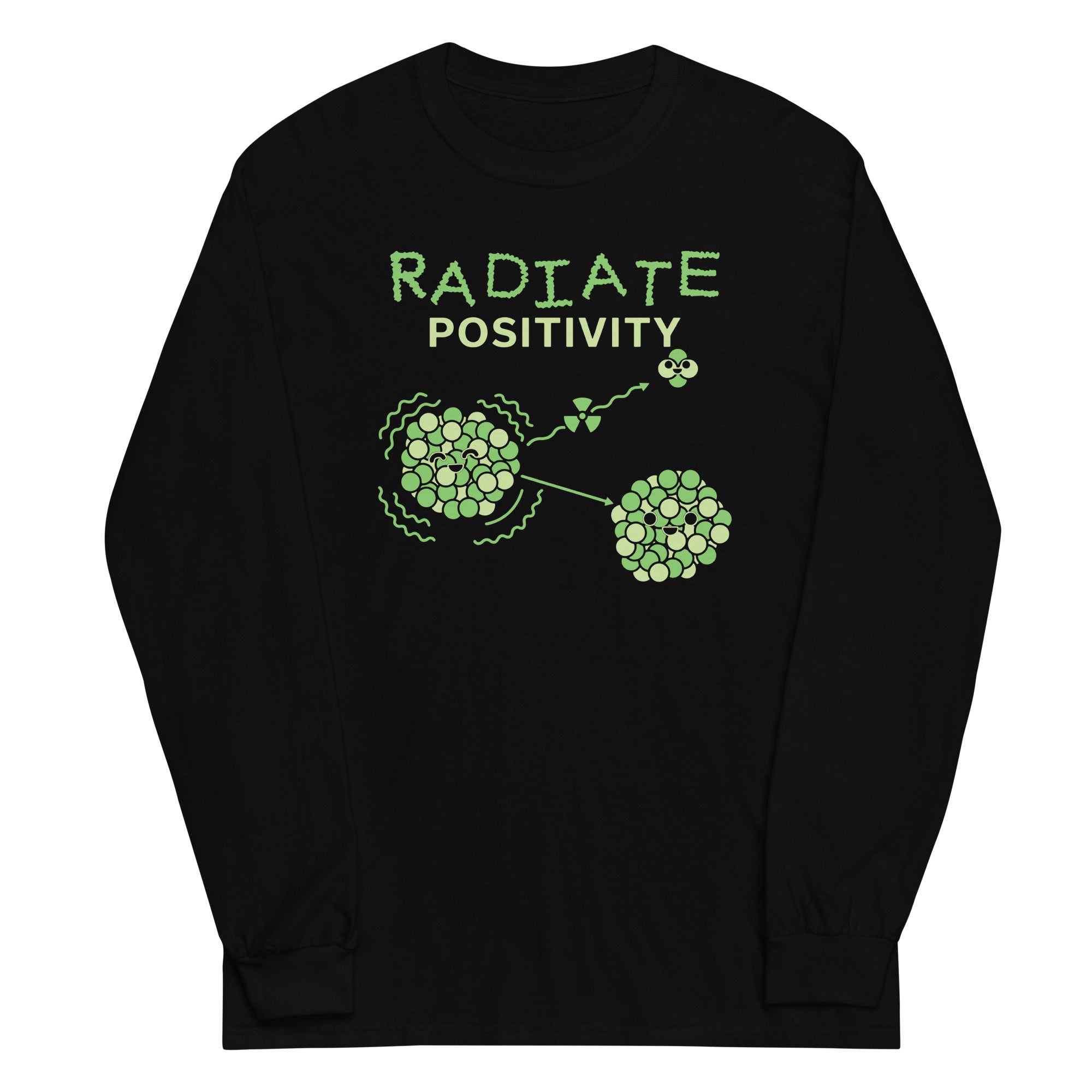Radiate Positivity Unisex Long Sleeve Tee Hoodie, Sweatshirt | PureTeeCo.com (Image 2)
