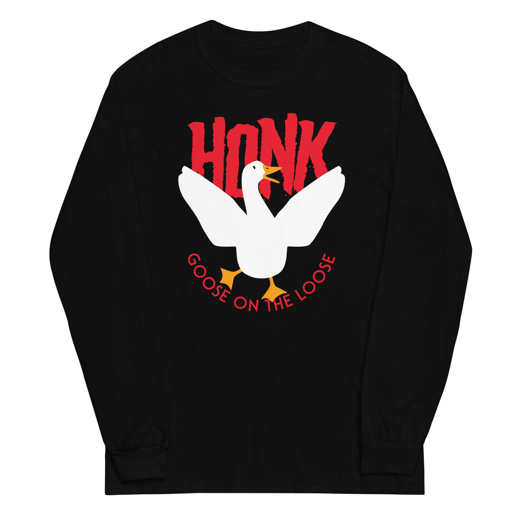 Honk Goose On The Loose Unisex Long Sleeve Tee Hoodie, Sweatshirt | PureTeeCo.com (Image 1)
