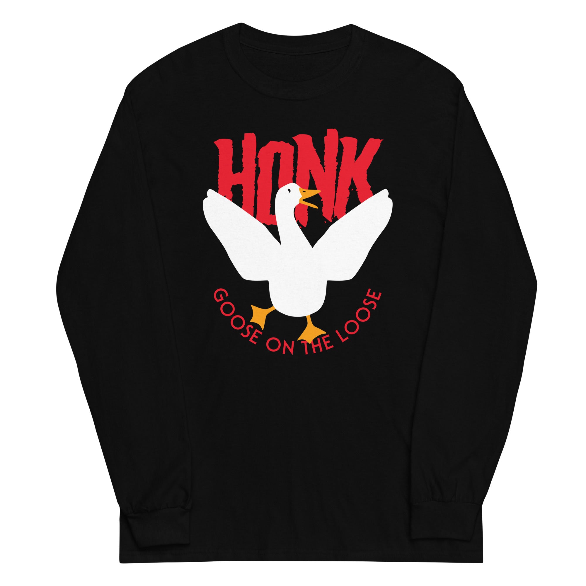 Honk Goose On The Loose Unisex Long Sleeve Tee Hoodie, Sweatshirt | PureTeeCo.com (Image 1)