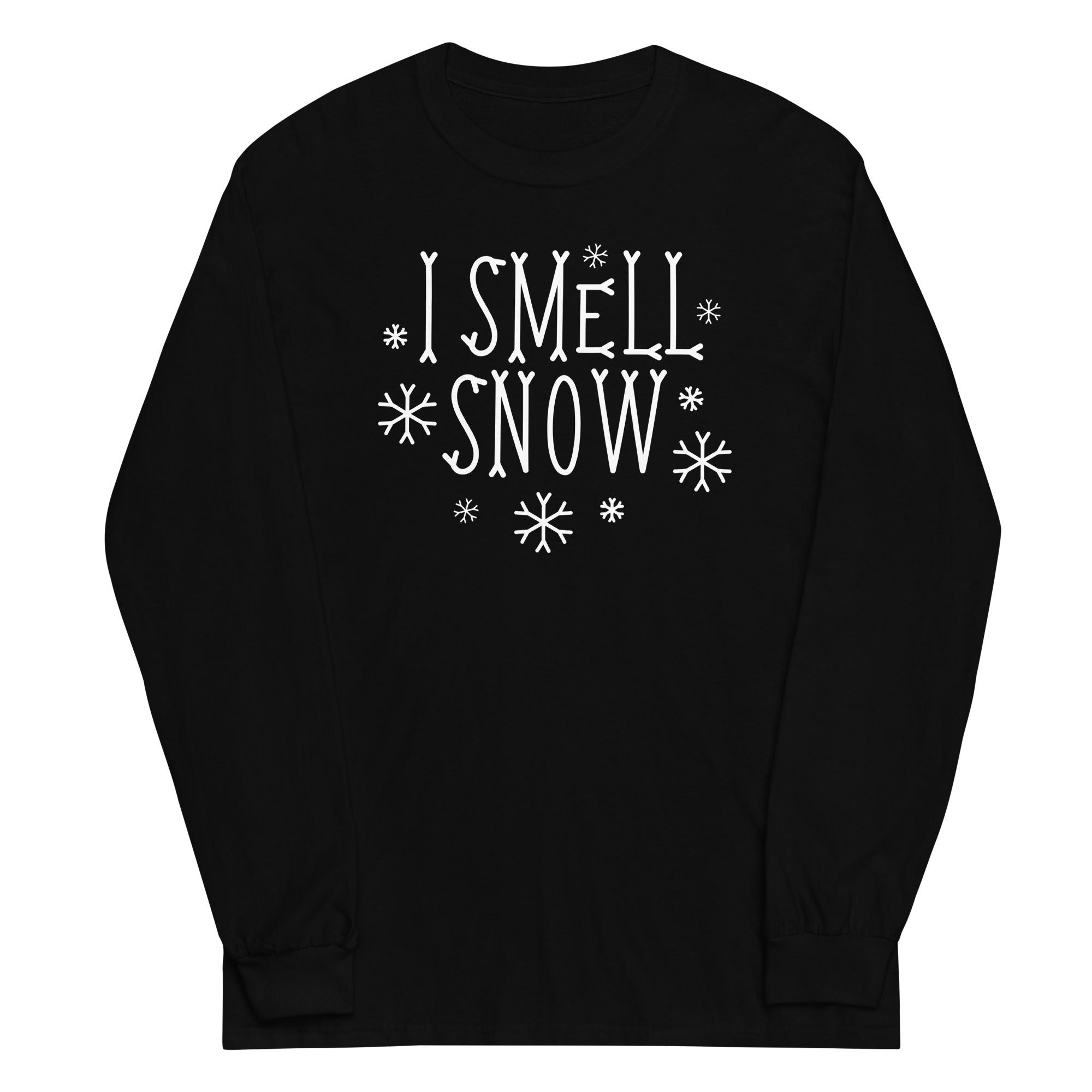 I Smell Snow Unisex Long Sleeve Tee Hoodie, Sweatshirt | PureTeeCo.com (Image 2)
