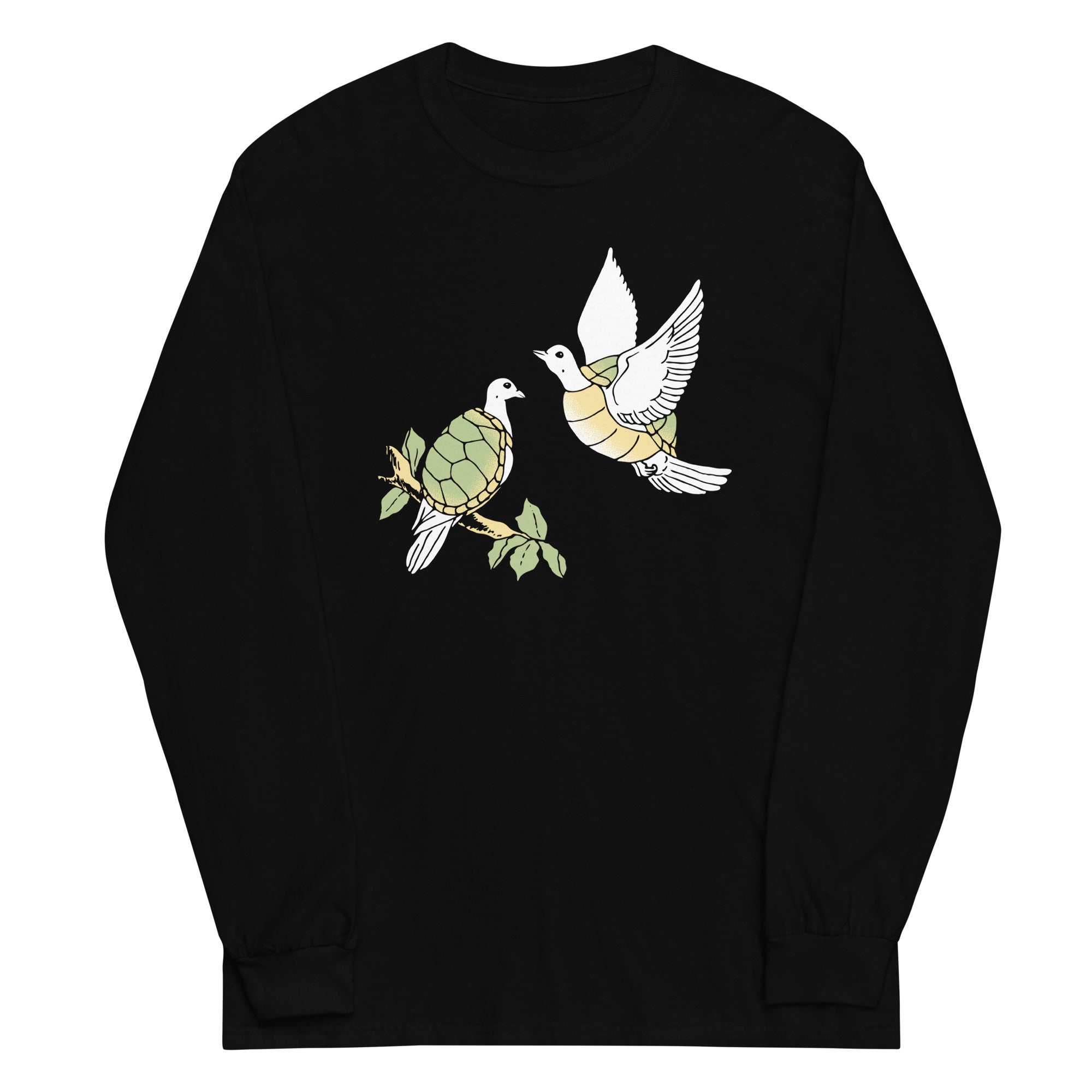 Two Turtle Doves Unisex Long Sleeve Tee Hoodie, Sweatshirt | PureTeeCo.com (Image 1)