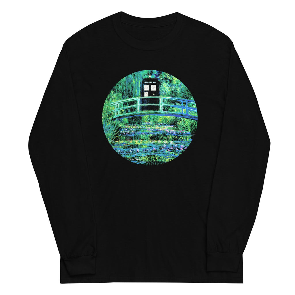 Water Lilies Police Box Unisex Long Sleeve Tee Hoodie, Sweatshirt | PureTeeCo.com (Image 2)