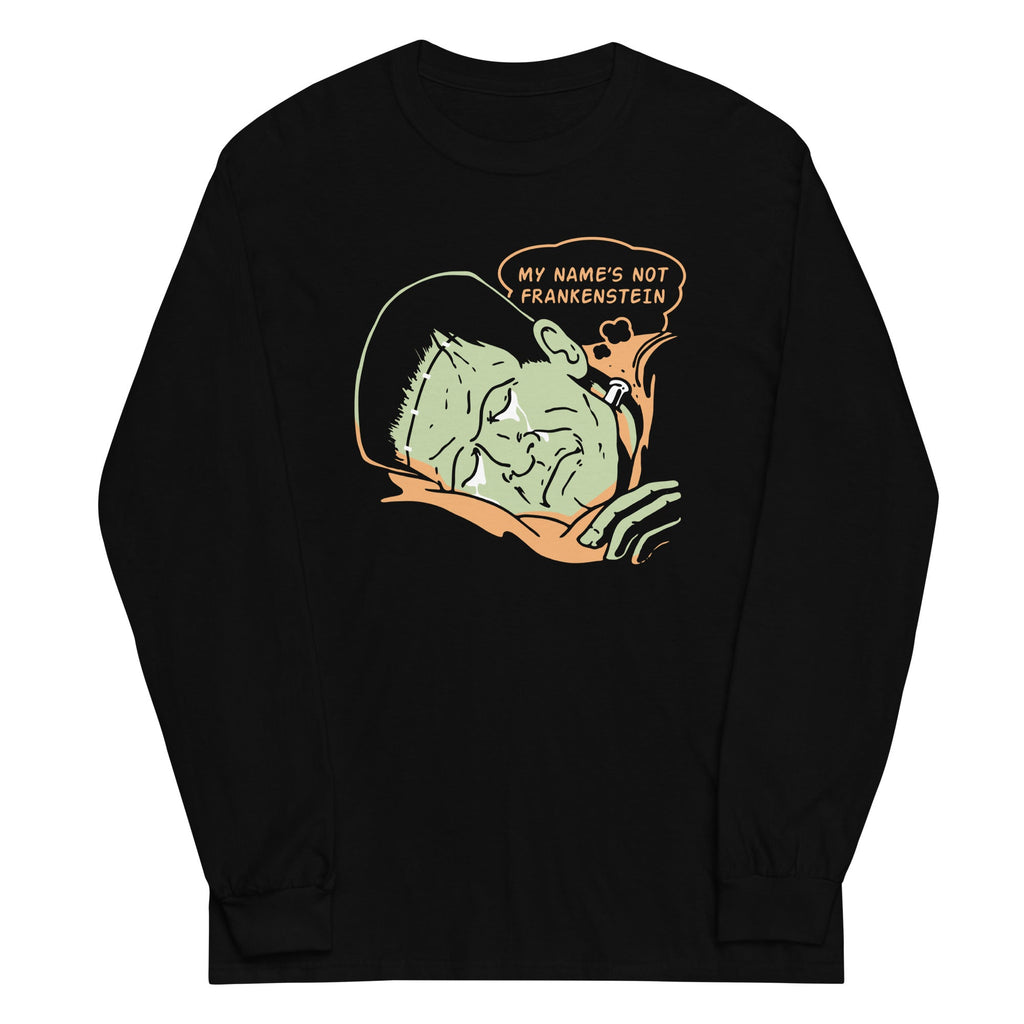 My Name's Not Frankenstein Unisex Long Sleeve Tee Hoodie, Sweatshirt | PureTeeCo.com (Image 2)