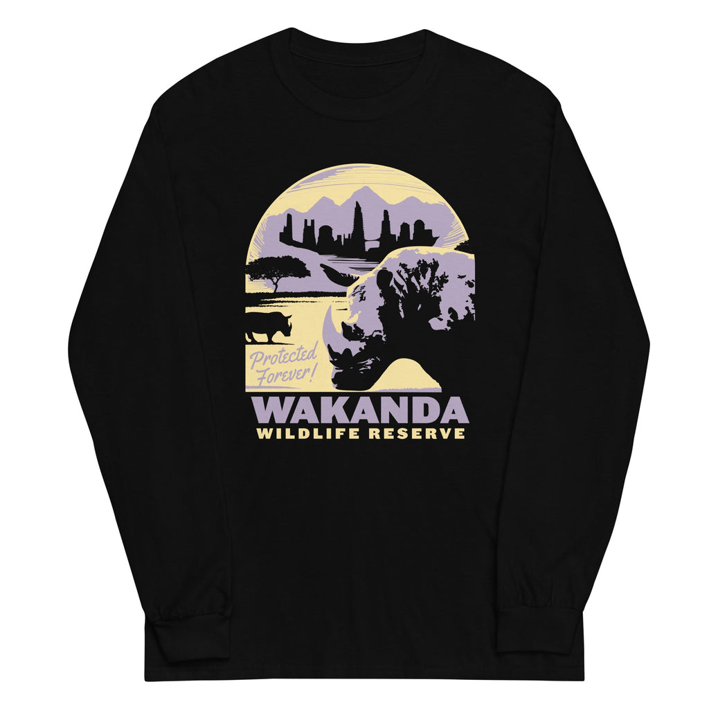 Wakanda Wildlife Reserve Unisex Long Sleeve Tee Hoodie, Sweatshirt | PureTeeCo.com (Image 1)