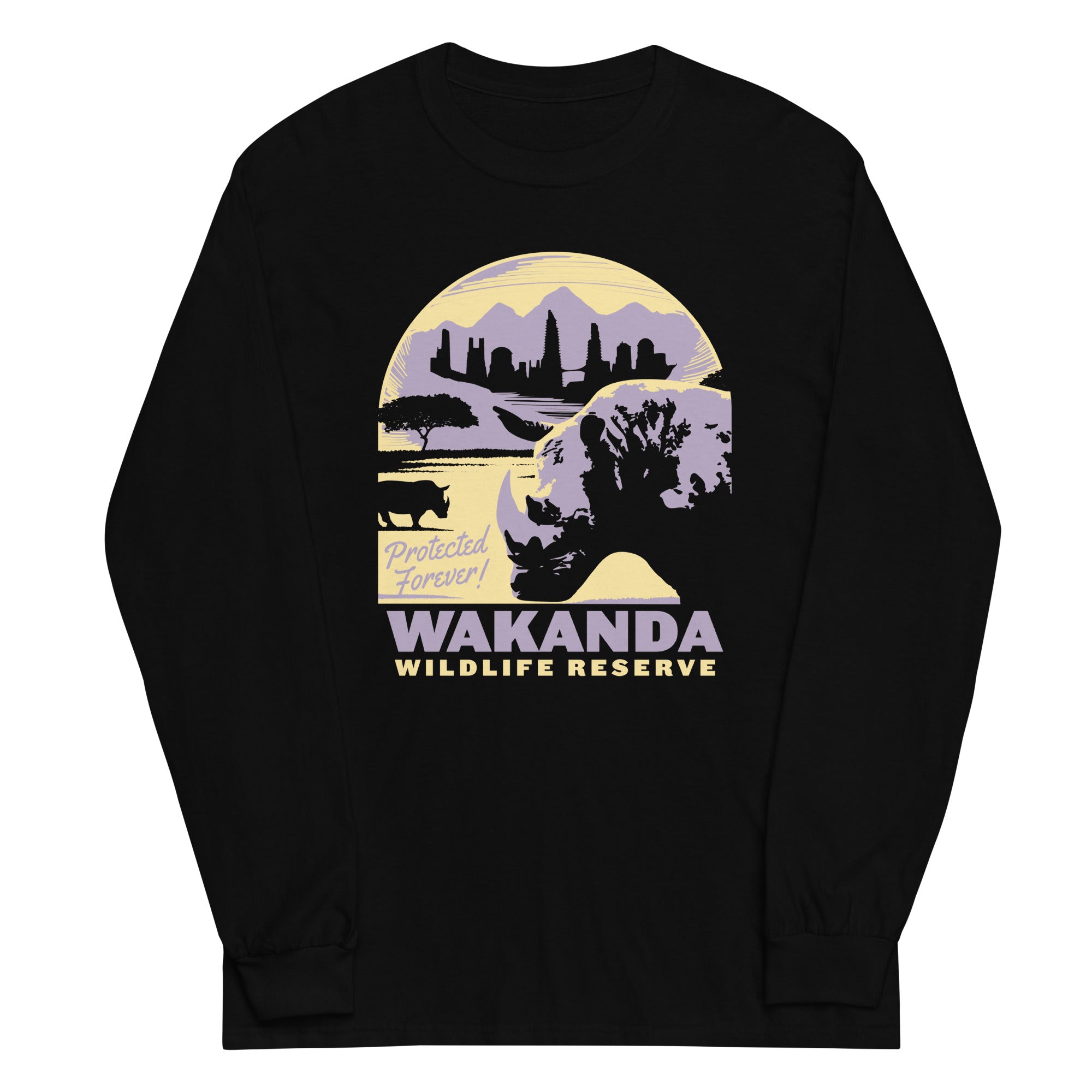 Wakanda Wildlife Reserve Unisex Long Sleeve Tee Hoodie, Sweatshirt | PureTeeCo.com (Image 1)