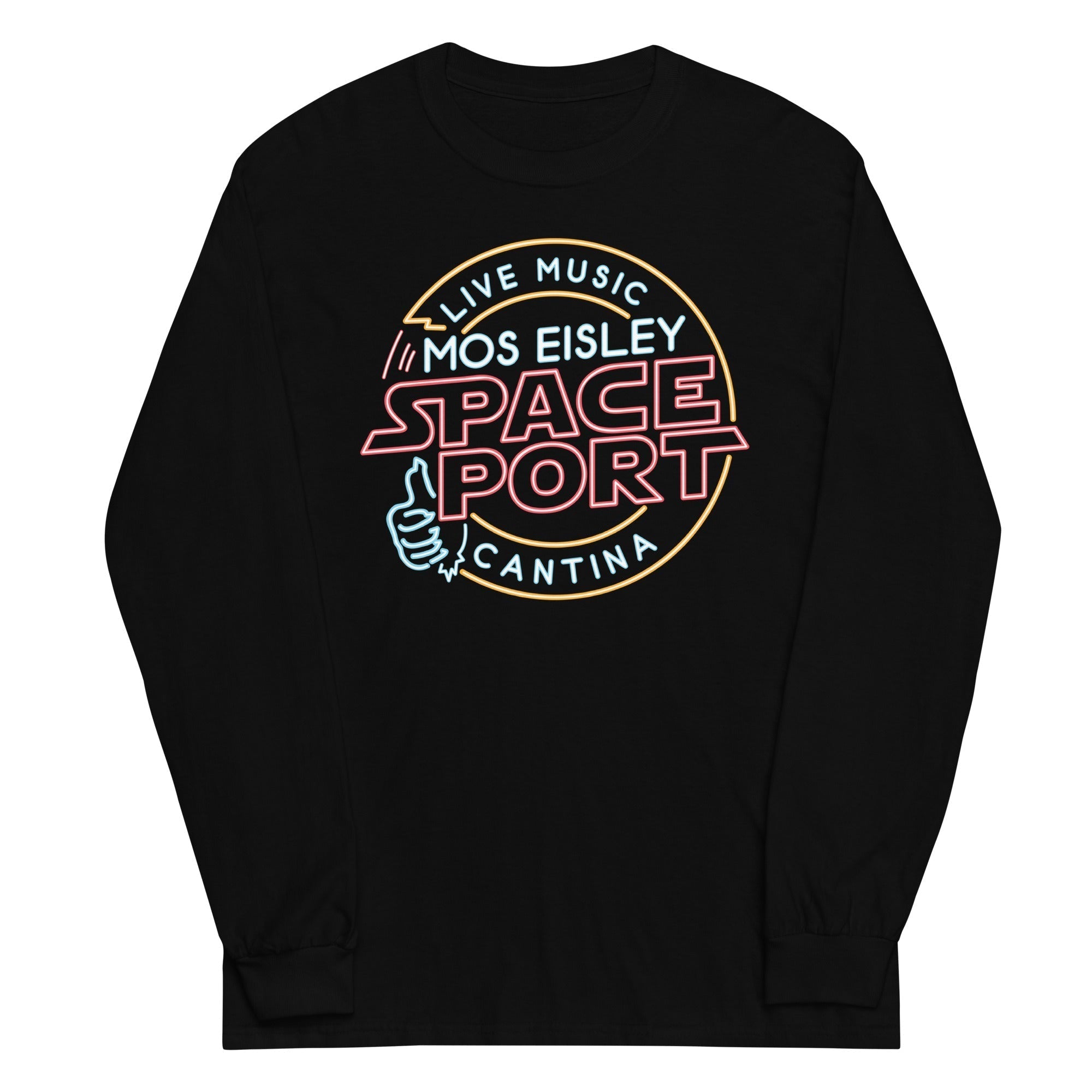 Mos Eisley Space Port Unisex Long Sleeve Tee Hoodie, Sweatshirt | PureTeeCo.com (Image 1)