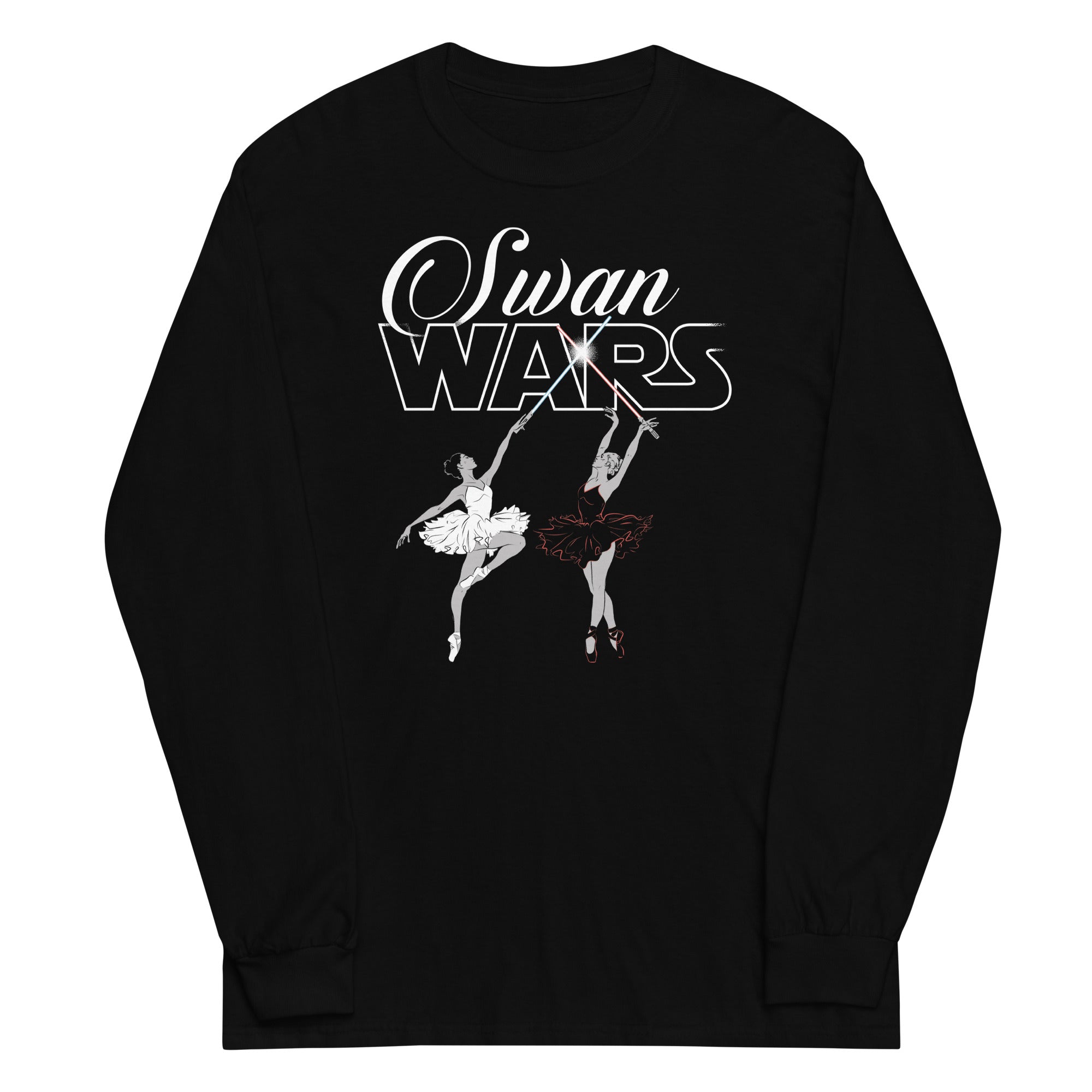 Swan Wars Unisex Long Sleeve Tee Hoodie, Sweatshirt | PureTeeCo.com (Image 1)
