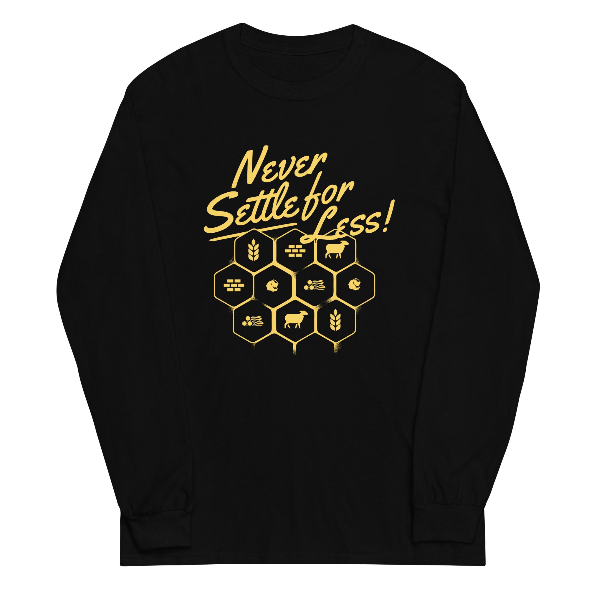 Never Settle For Less Unisex Long Sleeve Tee Hoodie, Sweatshirt | PureTeeCo.com (Image 2)