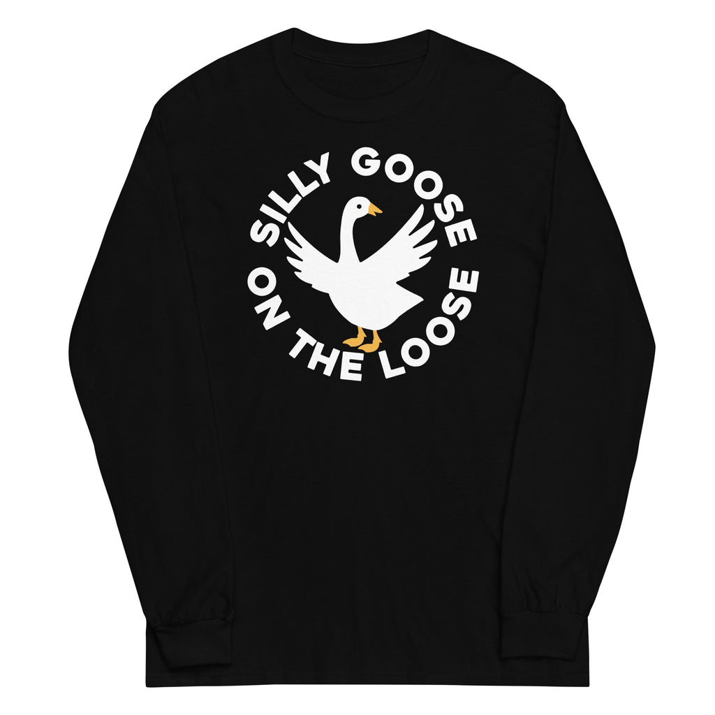Silly Goose On The Loose Unisex Long Sleeve Tee Hoodie, Sweatshirt | PureTeeCo.com (Image 4)