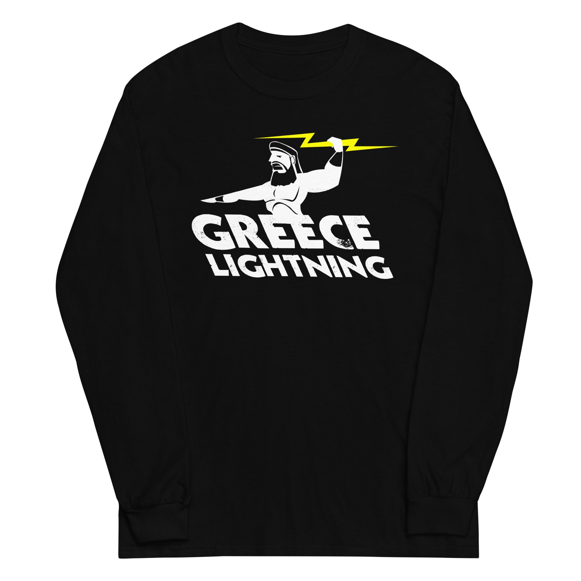 Greece Lightning Unisex Long Sleeve Tee Hoodie, Sweatshirt | PureTeeCo.com (Image 2)