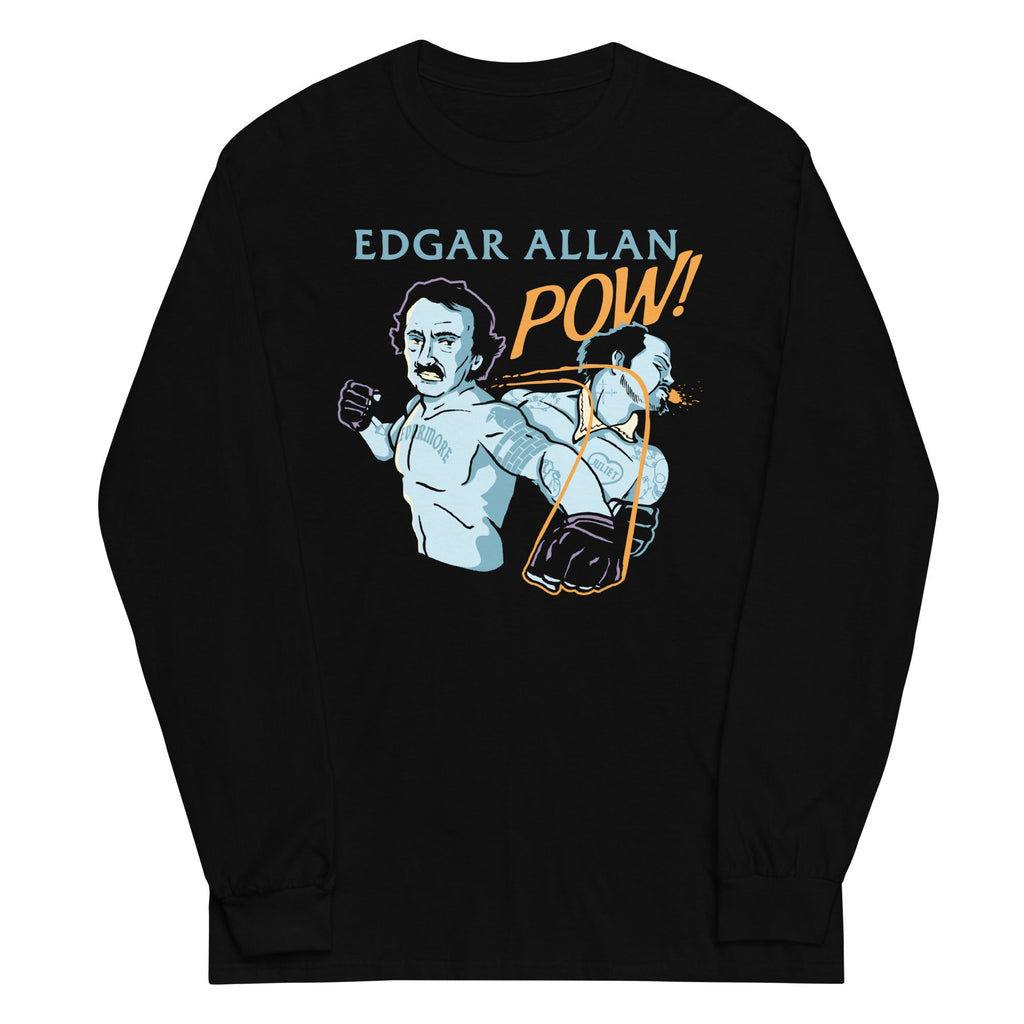 Edgar Allan Pow! Unisex Long Sleeve Tee Hoodie, Sweatshirt | PureTeeCo.com (Image 3)