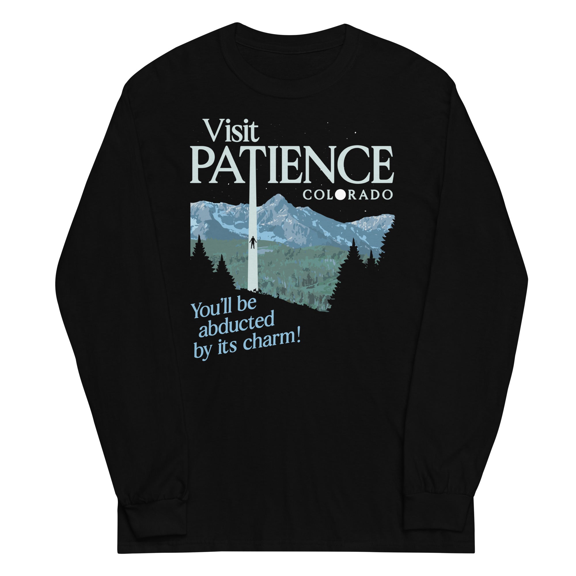 Visit Patience Colorado Unisex Long Sleeve Tee Hoodie, Sweatshirt | PureTeeCo.com (Image 2)