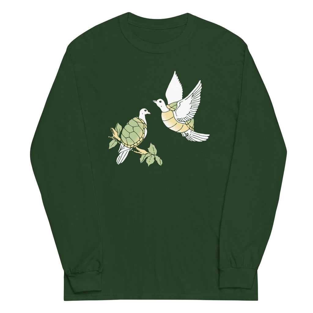 Two Turtle Doves Unisex Long Sleeve Tee Hoodie, Sweatshirt | PureTeeCo.com (Image 3)