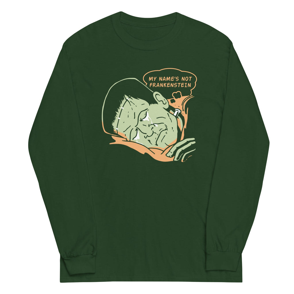 My Name's Not Frankenstein Unisex Long Sleeve Tee Hoodie, Sweatshirt | PureTeeCo.com (Image 4)
