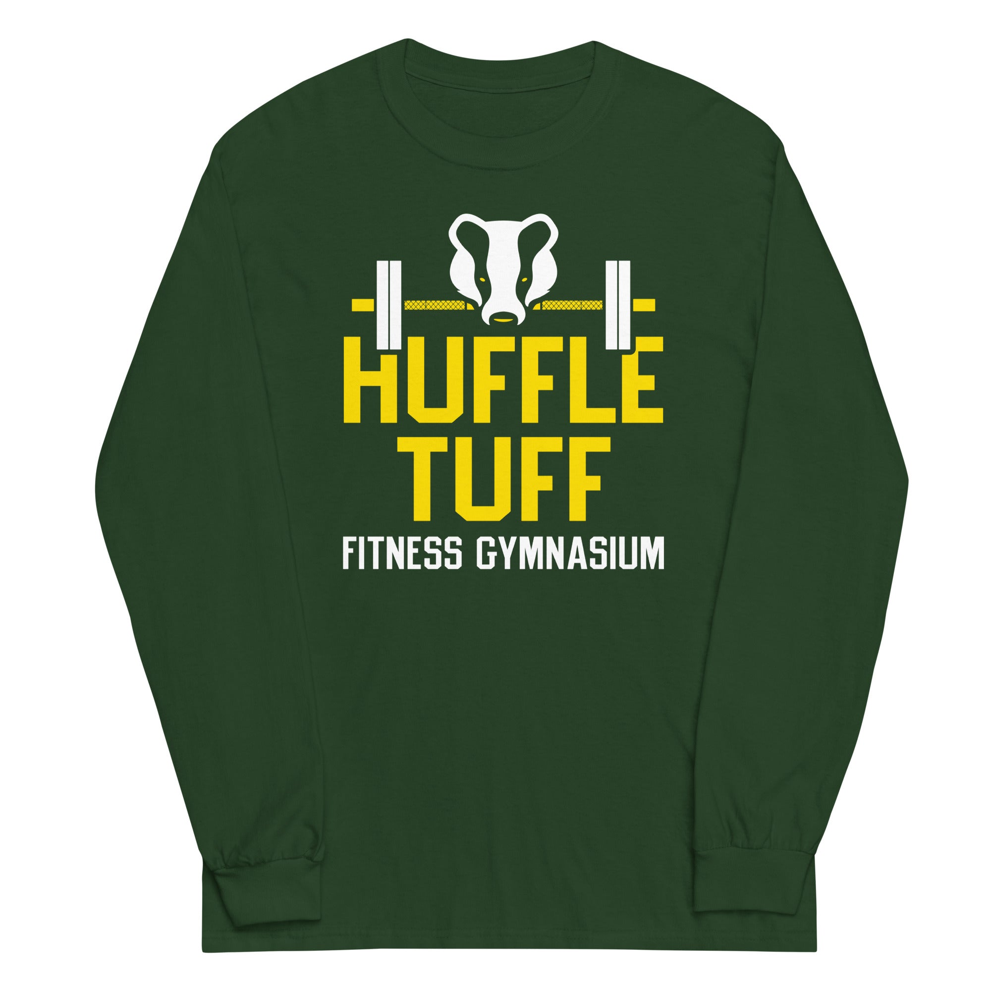 Huffle Tuff Gym Unisex Long Sleeve Tee Hoodie, Sweatshirt | PureTeeCo.com (Image 3)