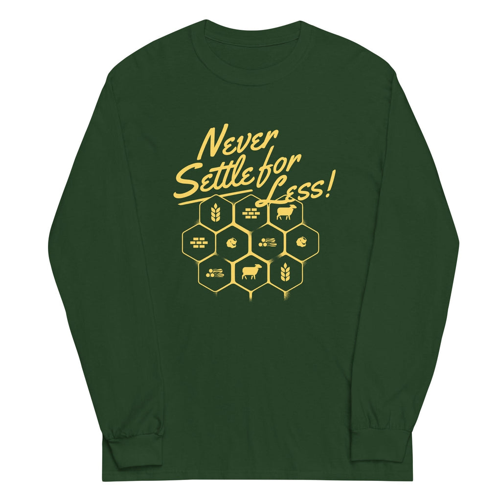 Never Settle For Less Unisex Long Sleeve Tee Hoodie, Sweatshirt | PureTeeCo.com (Image 4)