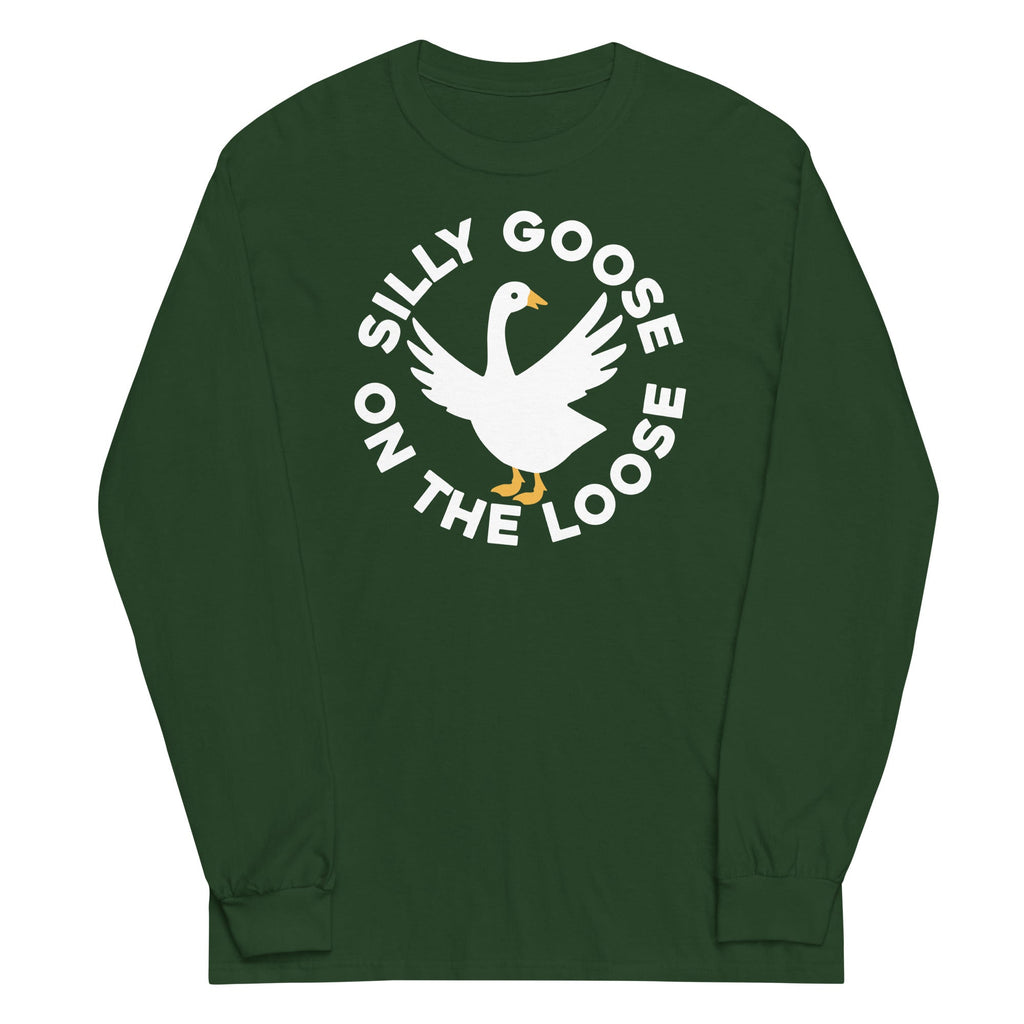 Silly Goose On The Loose Unisex Long Sleeve Tee Hoodie, Sweatshirt | PureTeeCo.com (Image 5)