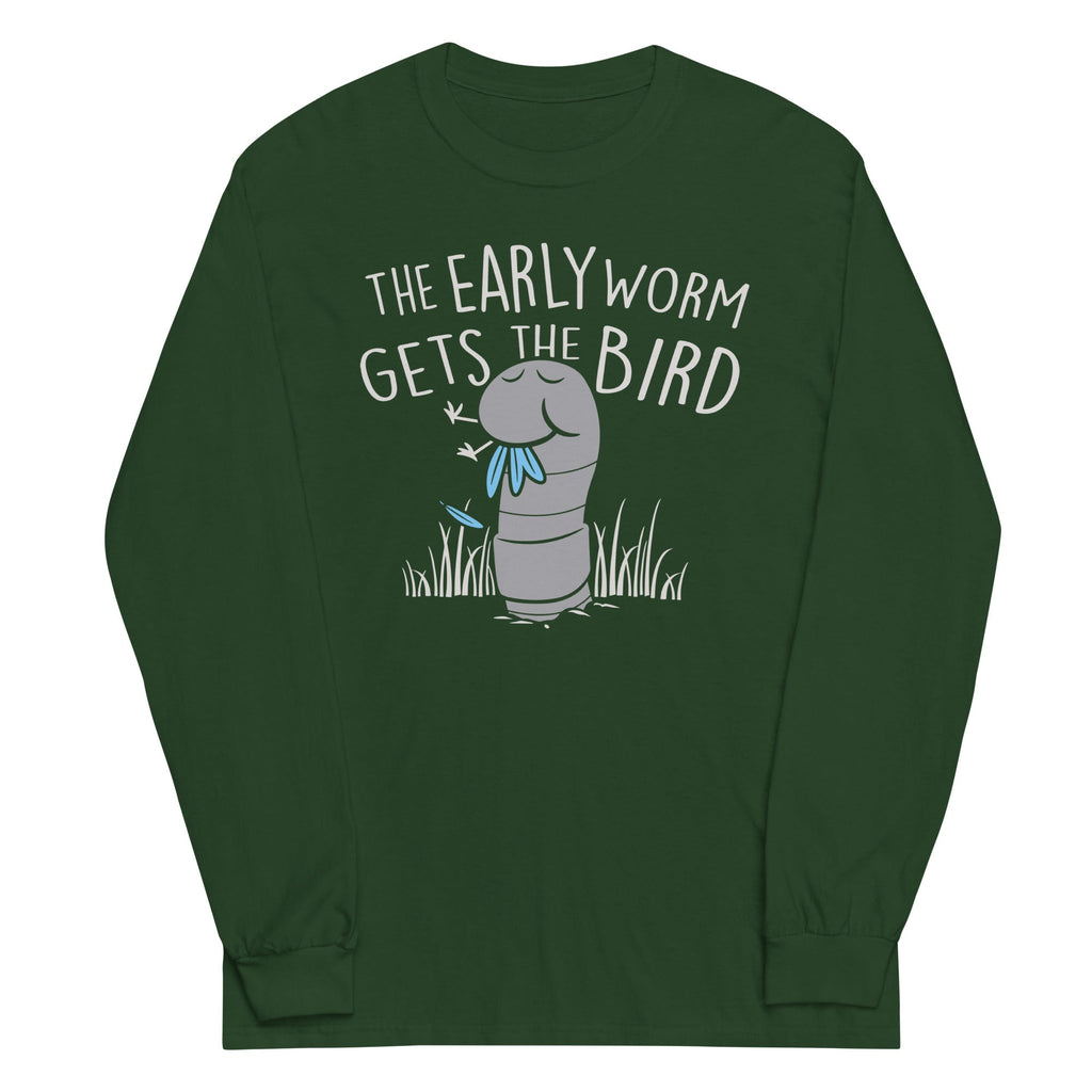 The Early Worm Gets The Bird Unisex Long Sleeve Tee Hoodie, Sweatshirt | PureTeeCo.com (Image 4)