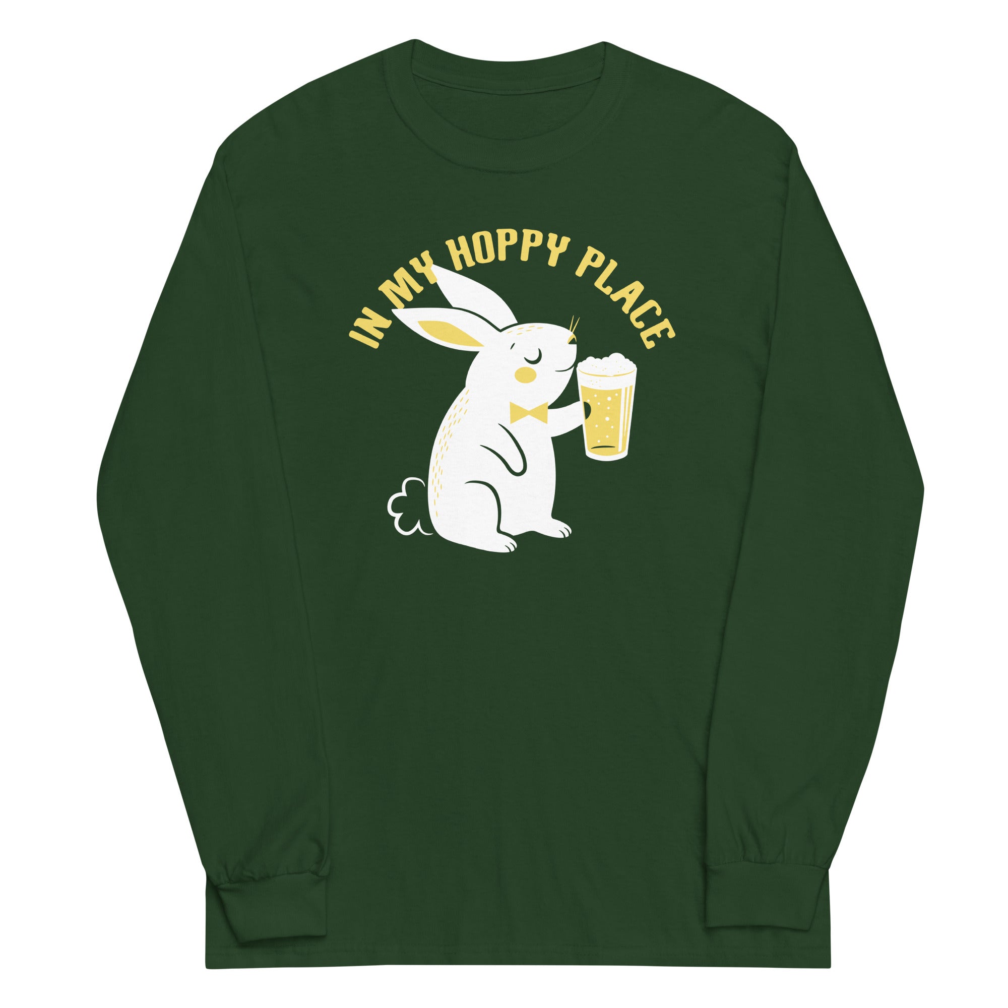 In My Hoppy Place Unisex Long Sleeve Tee Hoodie, Sweatshirt | PureTeeCo.com (Image 1)