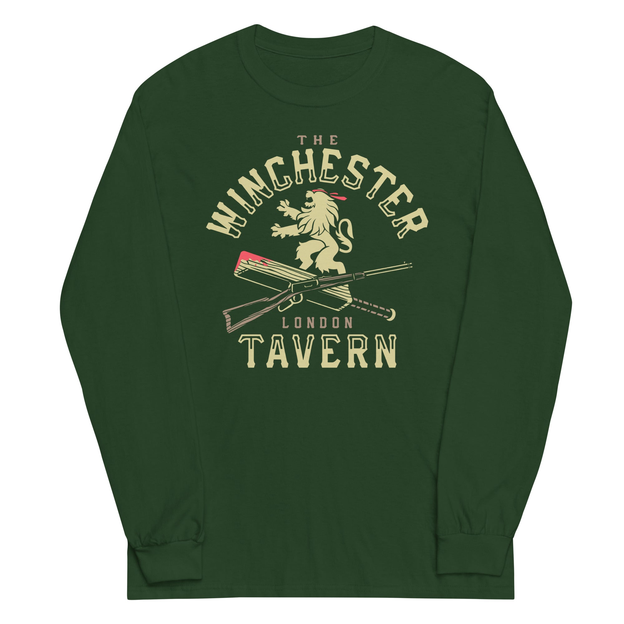 The Winchester Tavern Unisex Long Sleeve Tee Hoodie, Sweatshirt | PureTeeCo.com (Image 3)