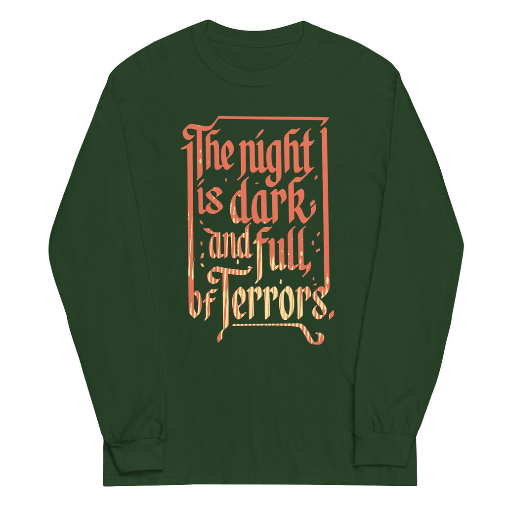 The Night Is Dark And Full Of Terrors Unisex Long Sleeve Tee Hoodie, Sweatshirt | PureTeeCo.com (Image 3)