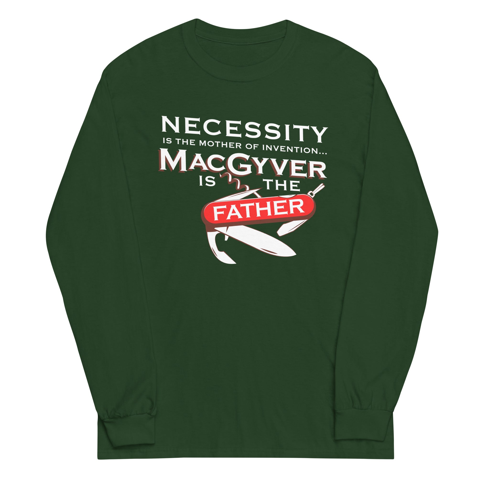 Necessity Is The Mother Unisex Long Sleeve Tee Hoodie, Sweatshirt | PureTeeCo.com (Image 2)