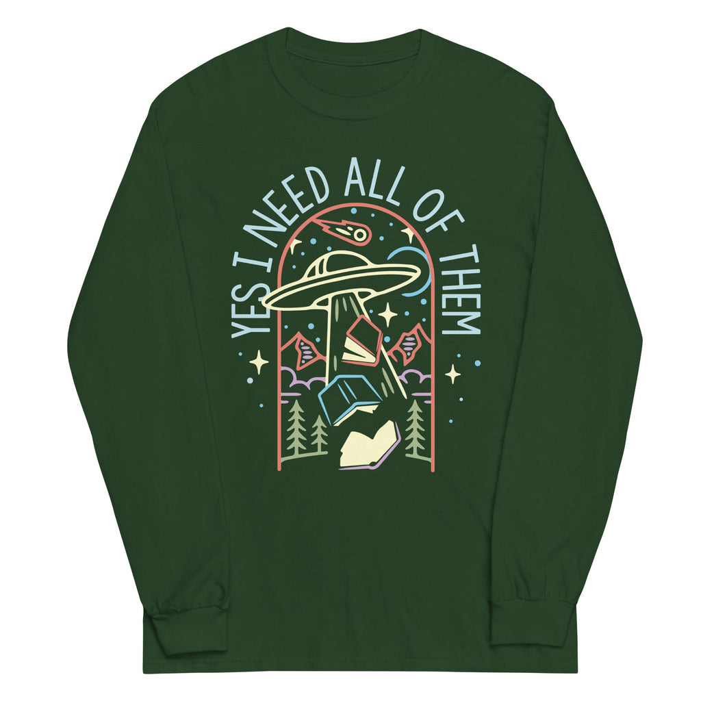 Yes I Need All Of Them Unisex Long Sleeve Tee Hoodie, Sweatshirt | PureTeeCo.com (Image 4)
