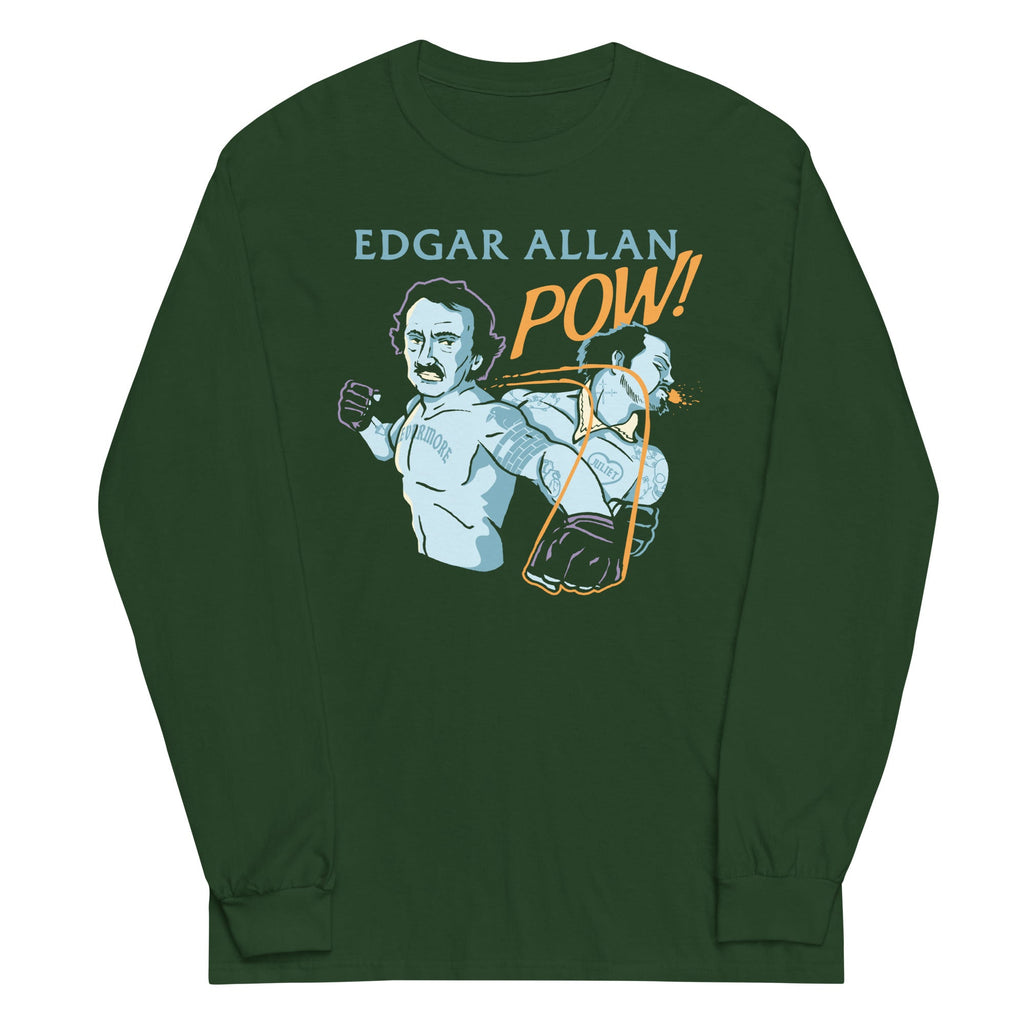 Edgar Allan Pow! Unisex Long Sleeve Tee Hoodie, Sweatshirt | PureTeeCo.com (Image 4)