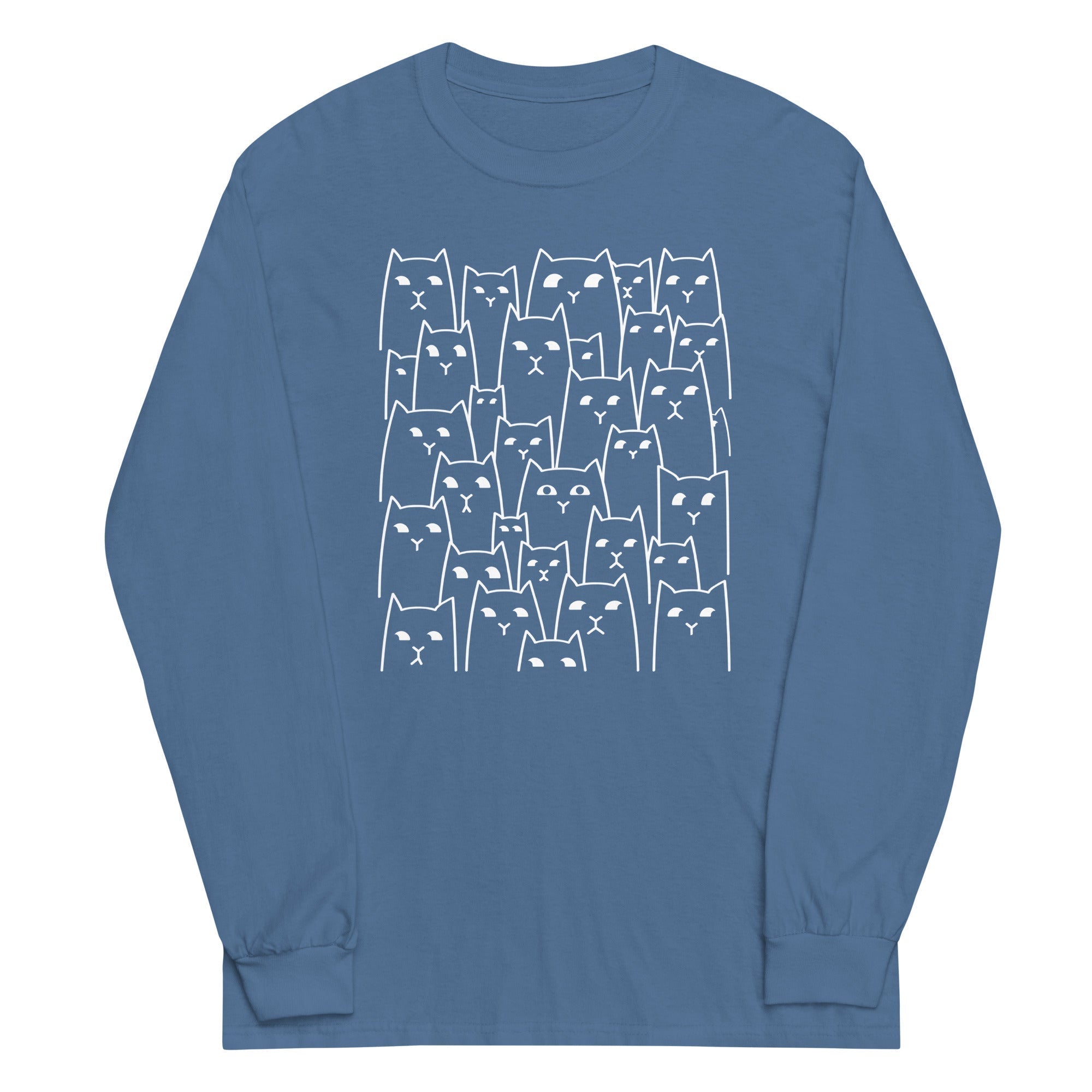 Suspicious Cats Unisex Long Sleeve Tee Hoodie, Sweatshirt | PureTeeCo.com (Image 5)
