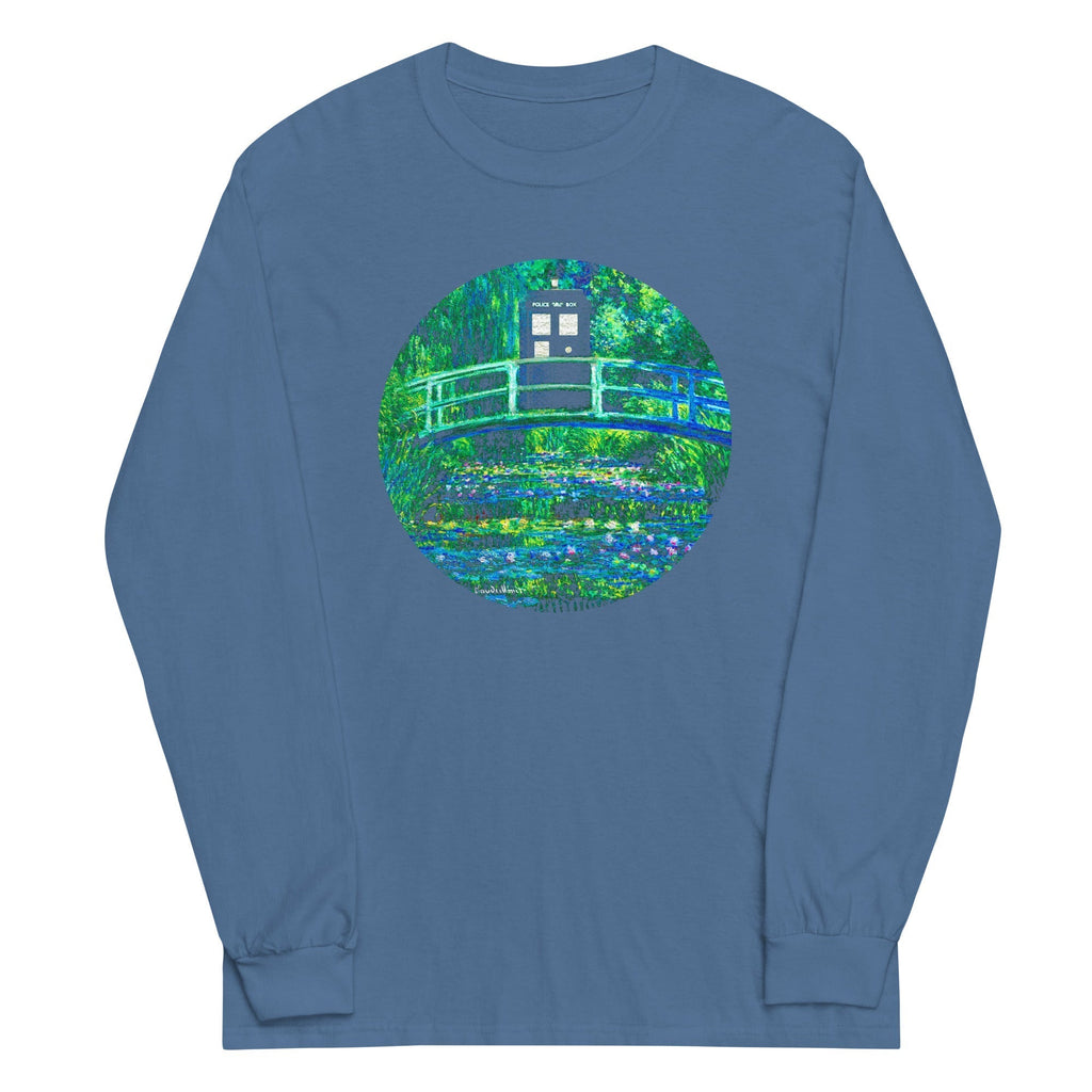 Water Lilies Police Box Unisex Long Sleeve Tee Hoodie, Sweatshirt | PureTeeCo.com (Image 4)