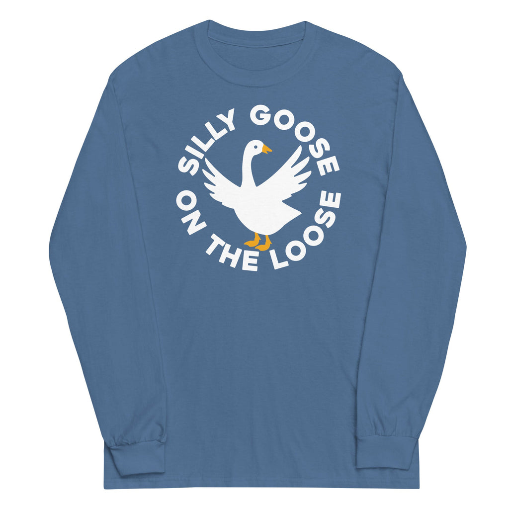 Silly Goose On The Loose Unisex Long Sleeve Tee Hoodie, Sweatshirt | PureTeeCo.com (Image 2)