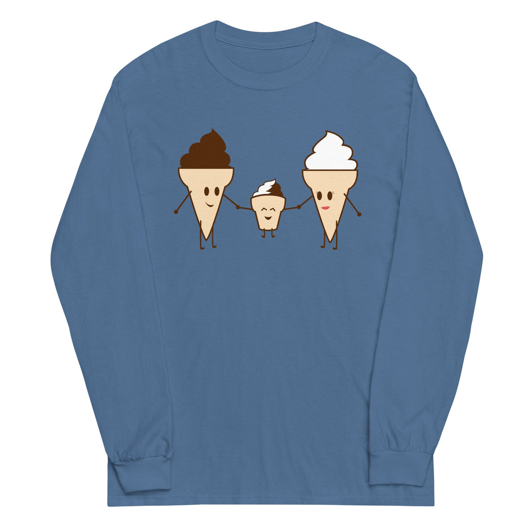 Ice Cream Family Unisex Long Sleeve Tee Hoodie, Sweatshirt | PureTeeCo.com (Image 1)