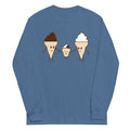 Ice Cream Family Unisex Long Sleeve Tee Hoodie, Sweatshirt | PureTeeCo.com (Image 1)
