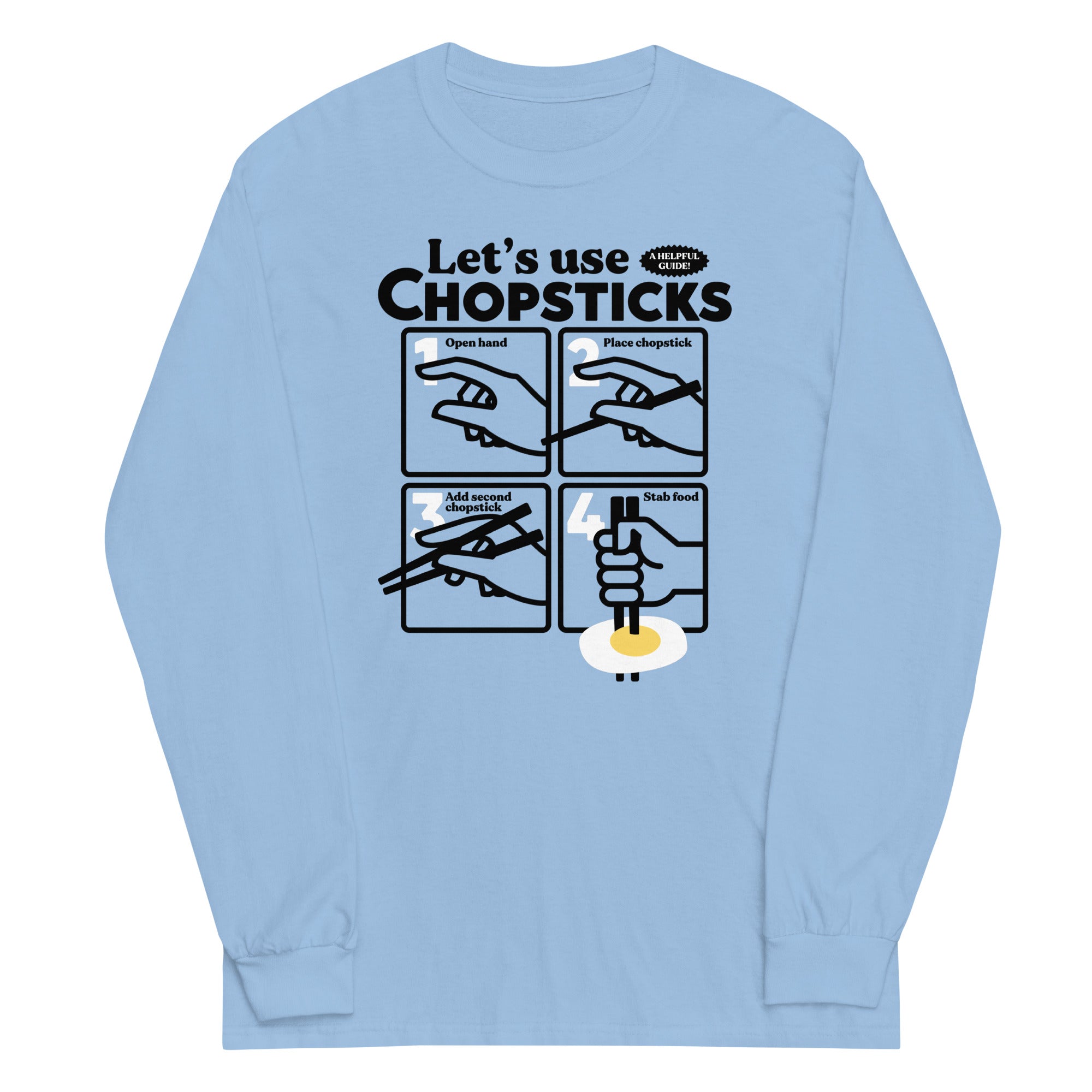 Let's Use Chopsticks Unisex Long Sleeve Tee Hoodie, Sweatshirt | PureTeeCo.com (Image 2)