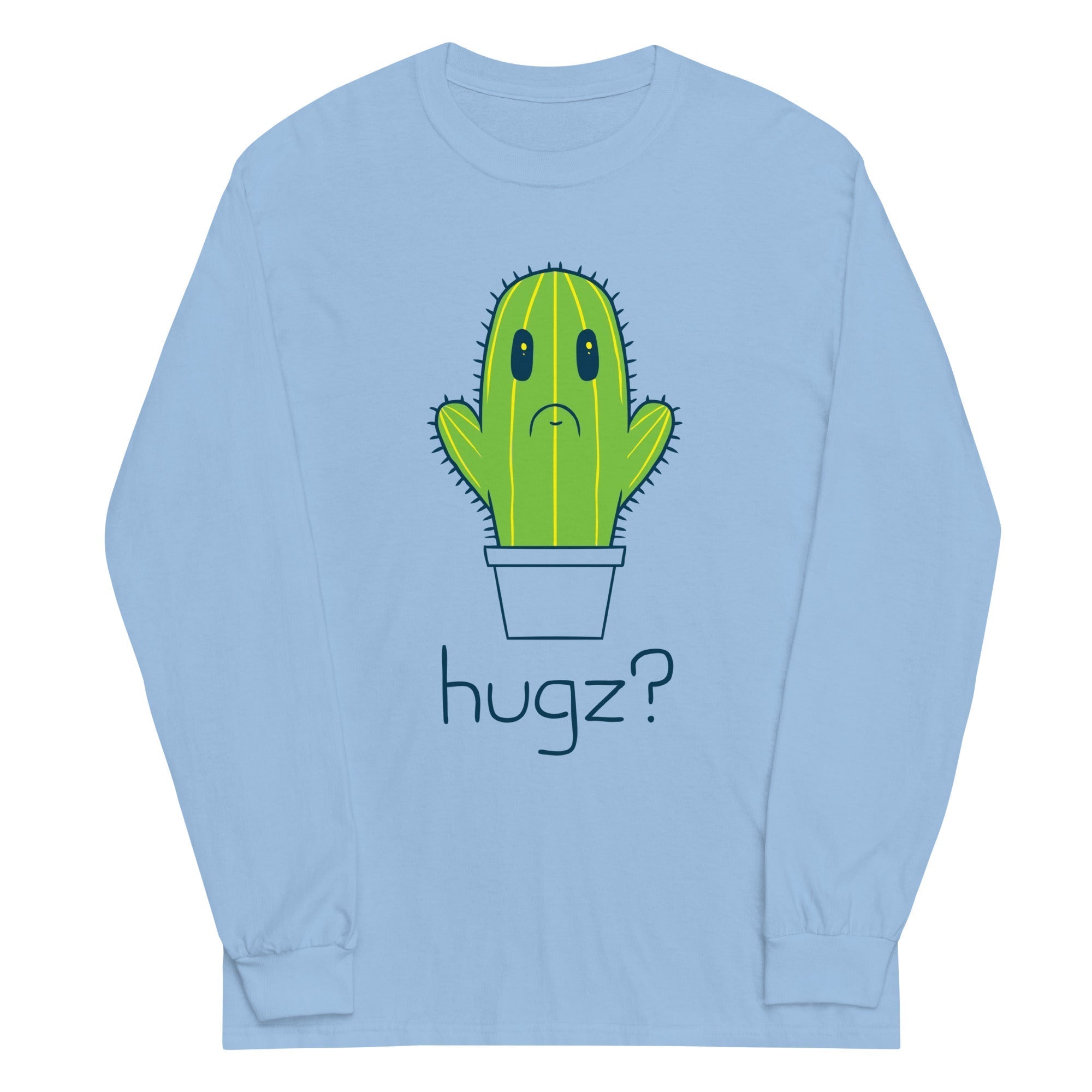 Hugz? Cactus Unisex Long Sleeve Tee Hoodie, Sweatshirt | PureTeeCo.com (Image 1)