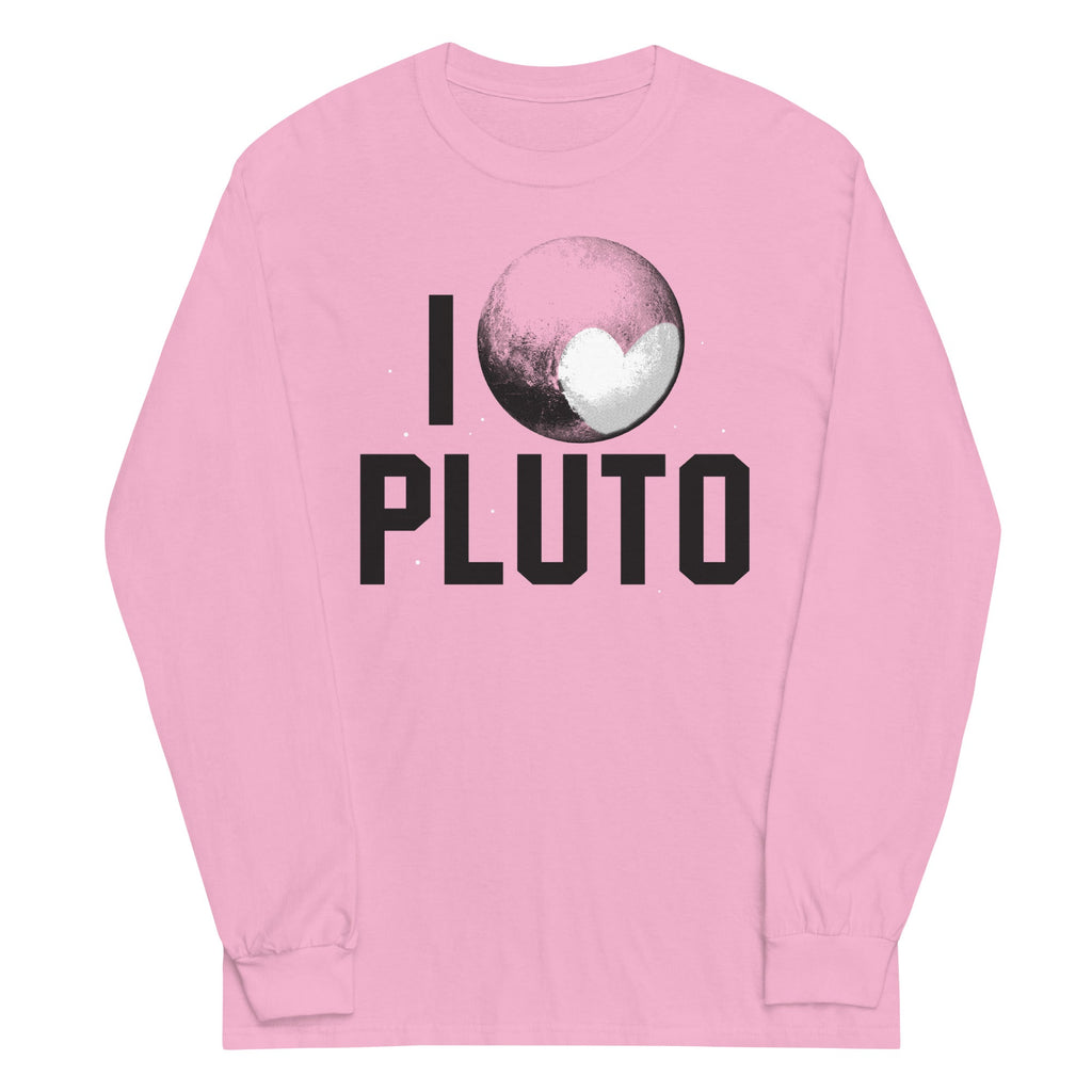 I Heart Pluto Unisex Long Sleeve Tee Hoodie, Sweatshirt | PureTeeCo.com (Image 4)
