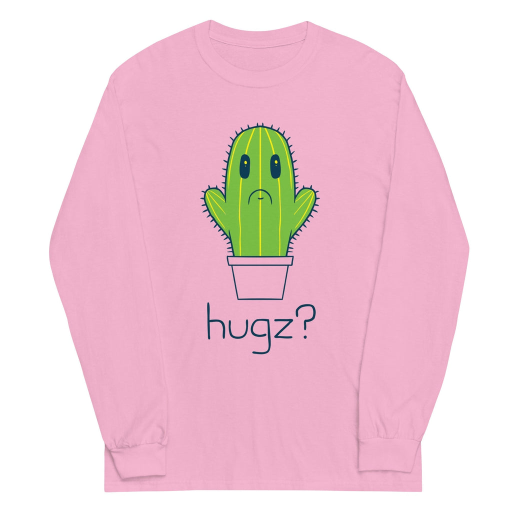 Hugz? Cactus Unisex Long Sleeve Tee Hoodie, Sweatshirt | PureTeeCo.com (Image 4)