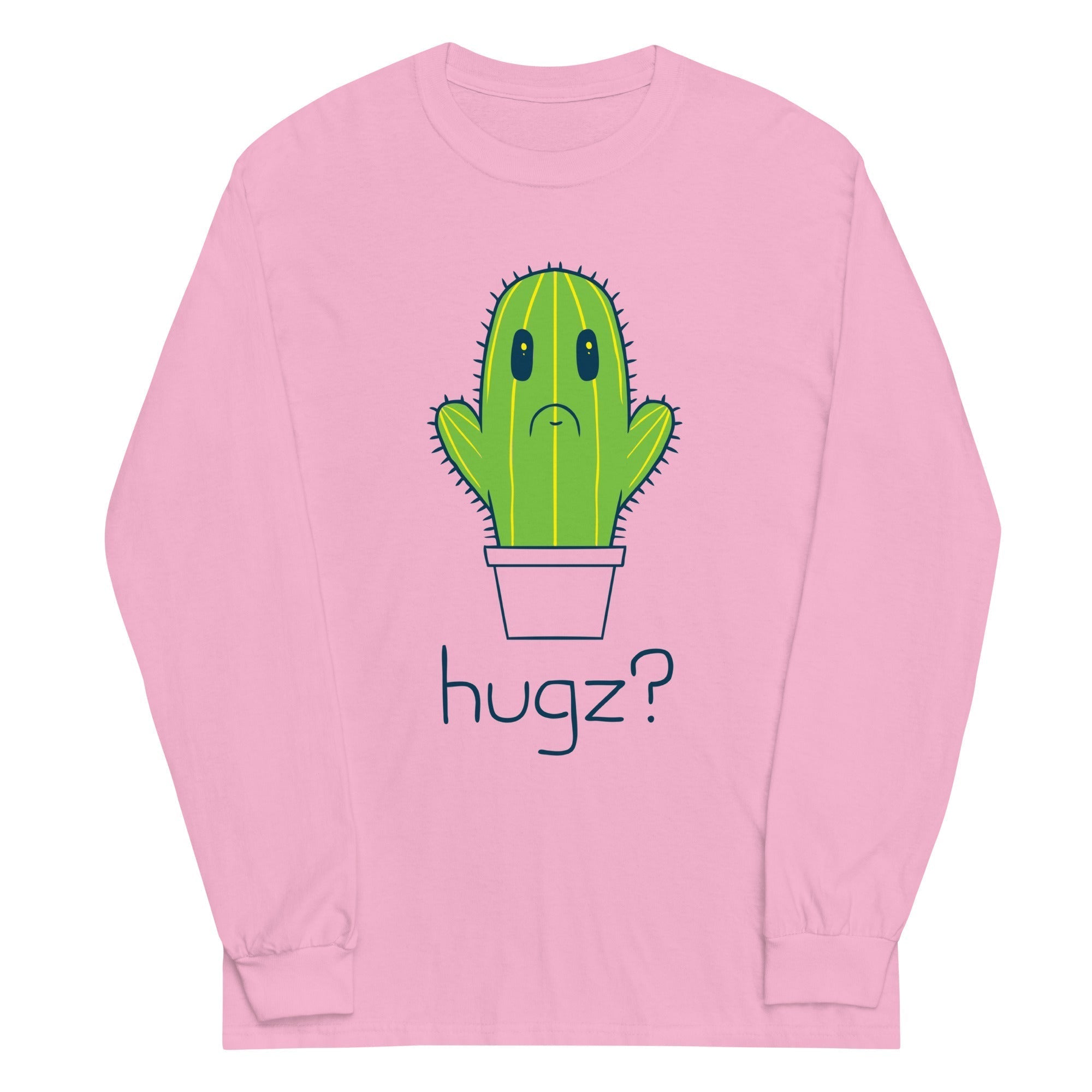 Hugz? Cactus Unisex Long Sleeve Tee Hoodie, Sweatshirt | PureTeeCo.com (Image 4)