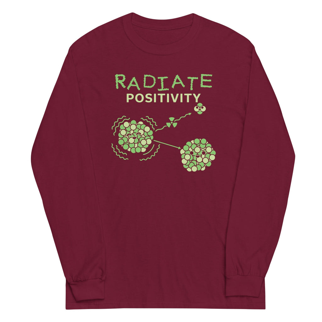 Radiate Positivity Unisex Long Sleeve Tee Hoodie, Sweatshirt | PureTeeCo.com (Image 3)