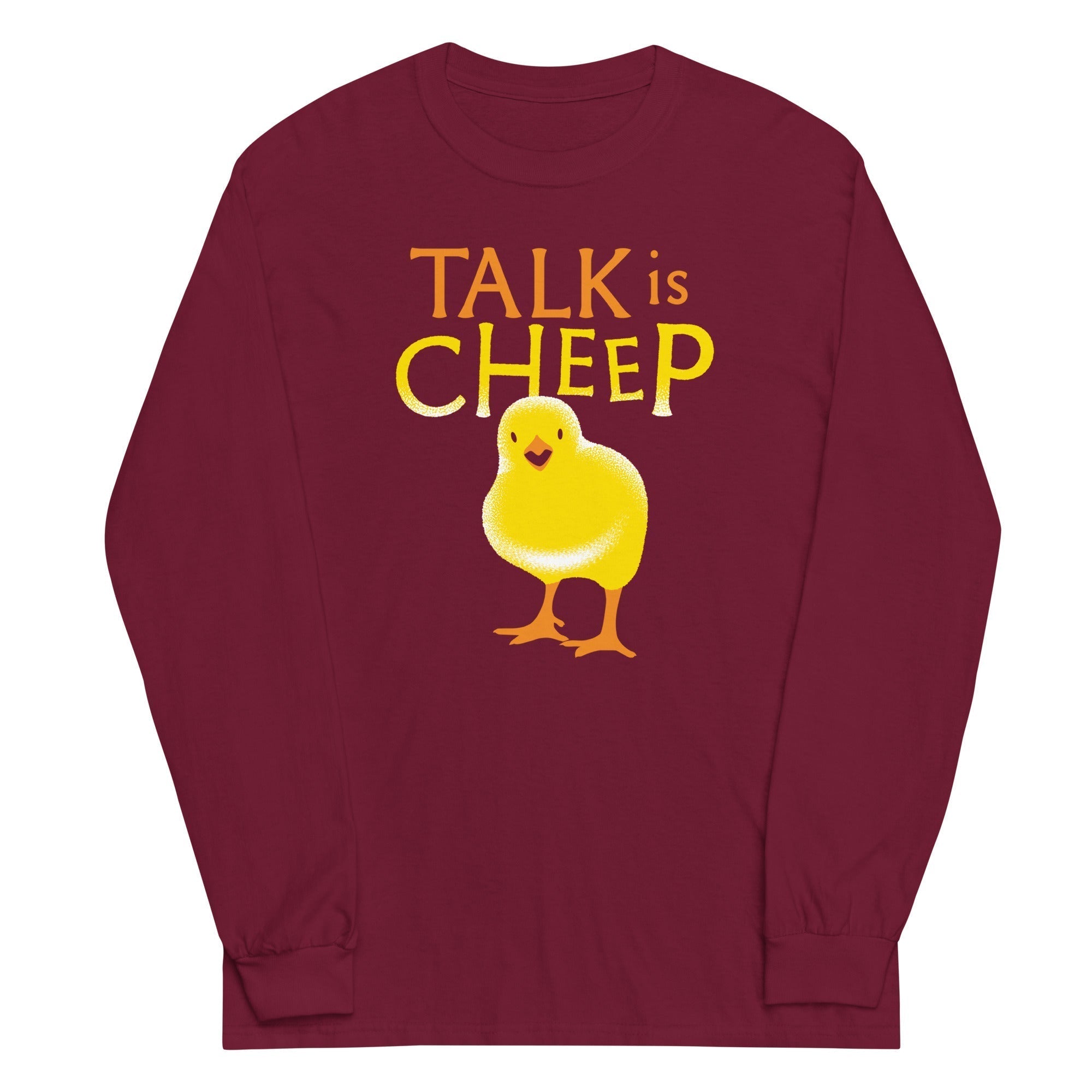 Talk Is Cheep Unisex Long Sleeve Tee Hoodie, Sweatshirt | PureTeeCo.com (Image 3)