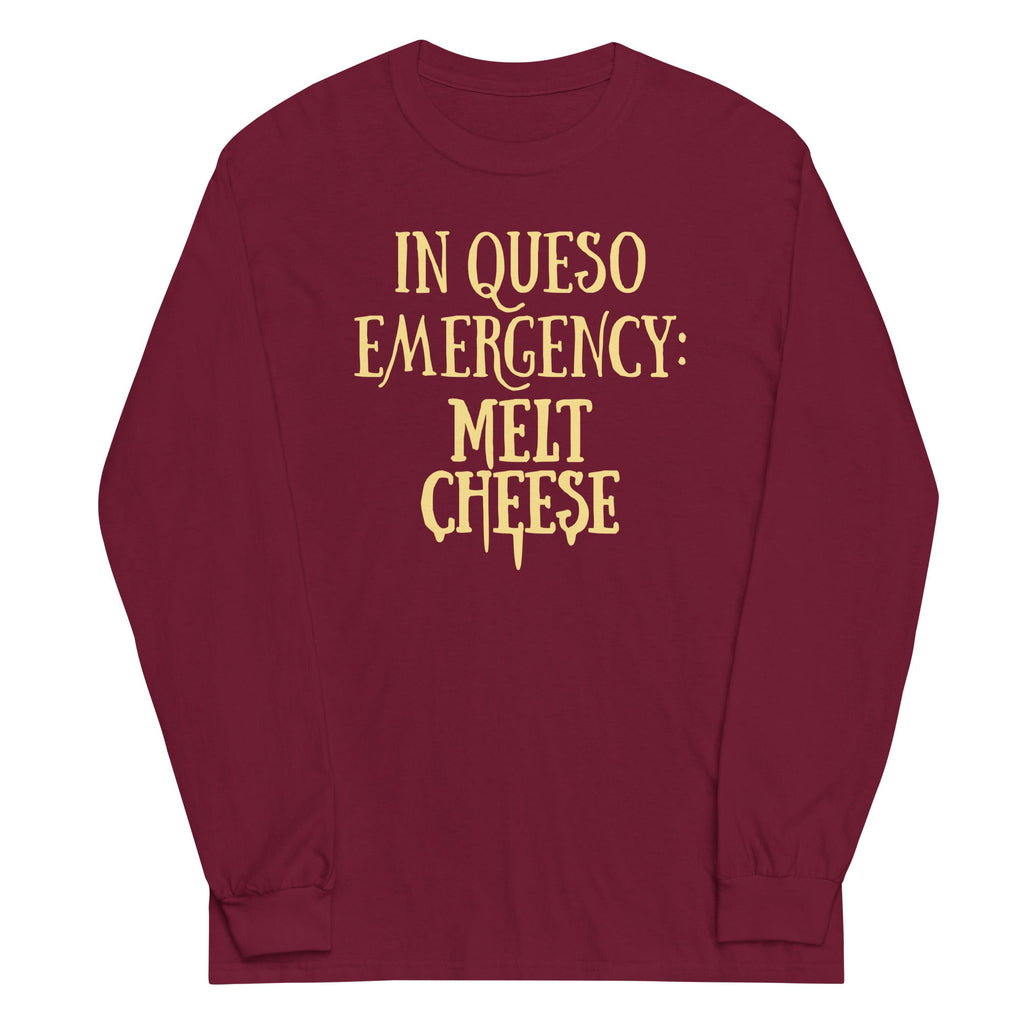In Queso Emergency: Melt Cheese Unisex Long Sleeve Tee Hoodie, Sweatshirt | PureTeeCo.com (Image 3)